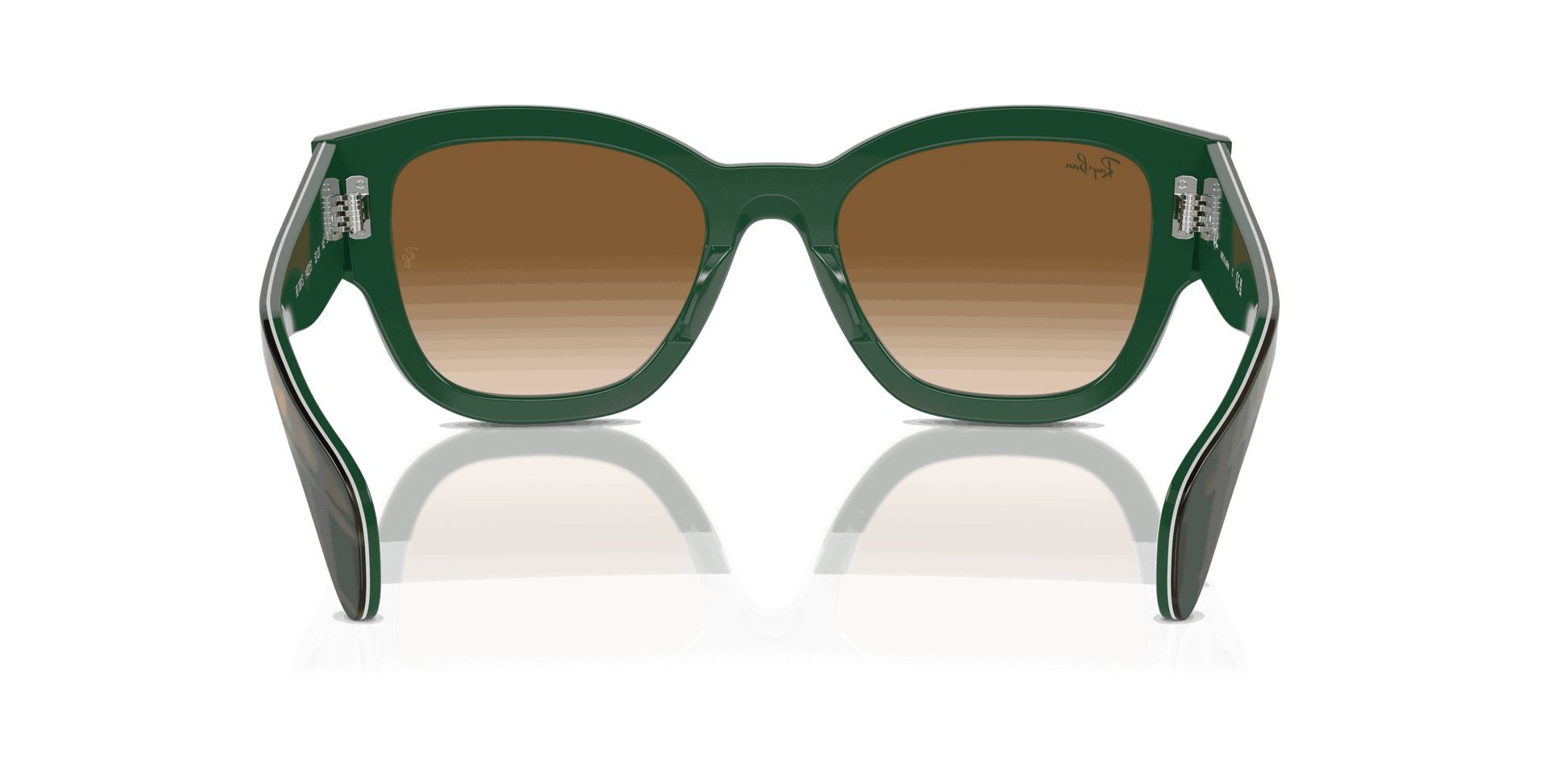 [Clear & Brown Lenses, Polished Striped Green On Green Frame]