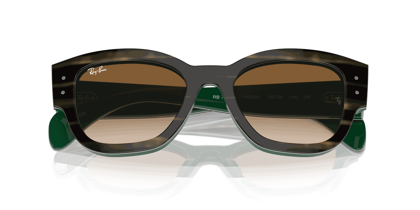 [Clear & Brown Lenses, Polished Striped Green On Green Frame]