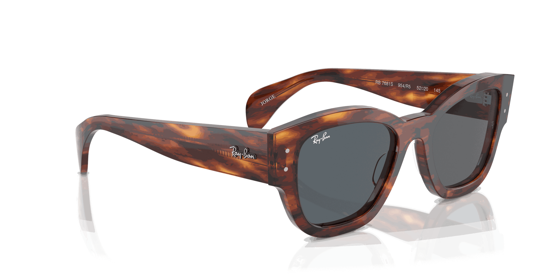 [Blue Lenses, Polished Striped Havana Frame]