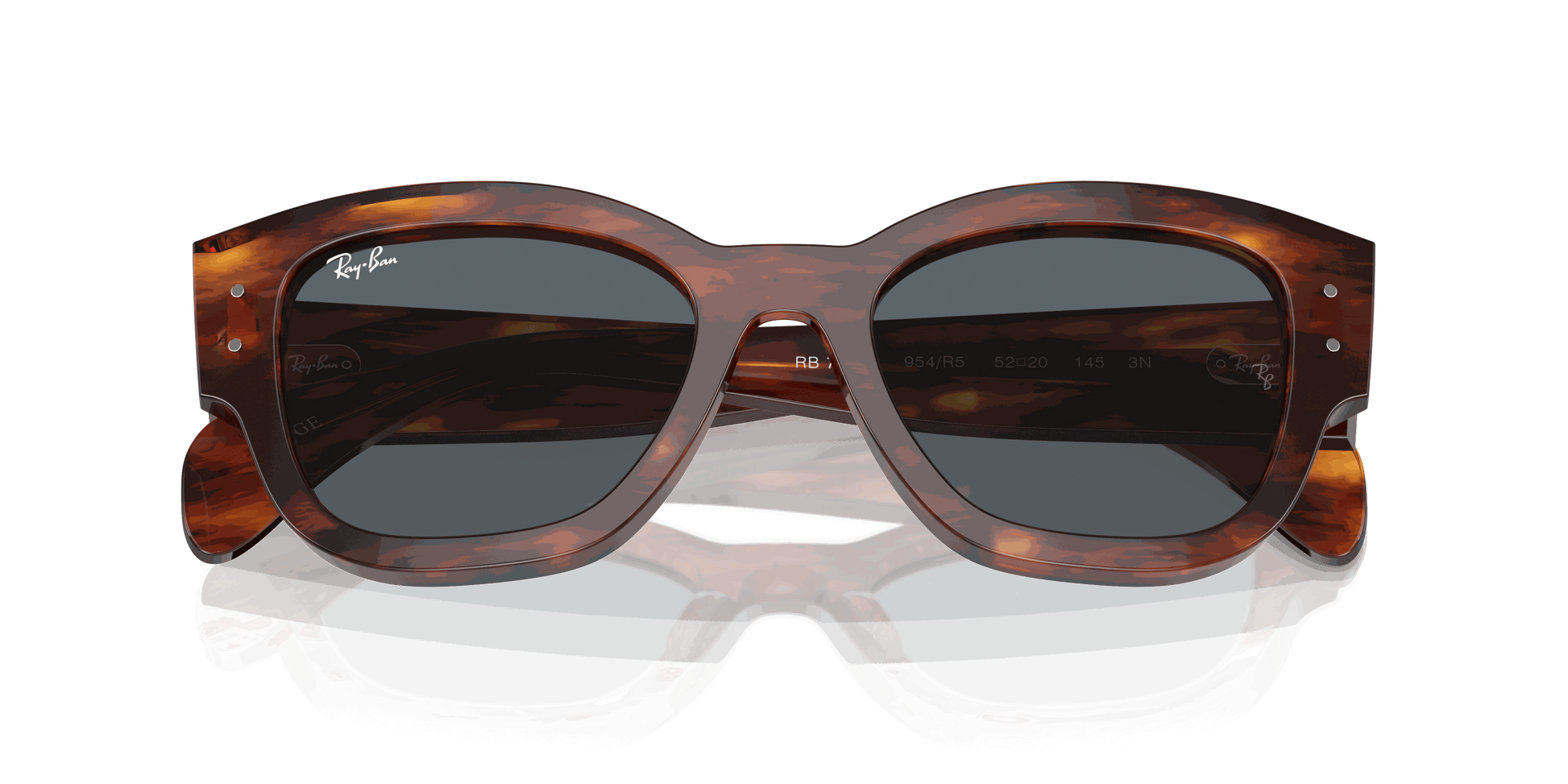 [Blue Lenses, Polished Striped Havana Frame]