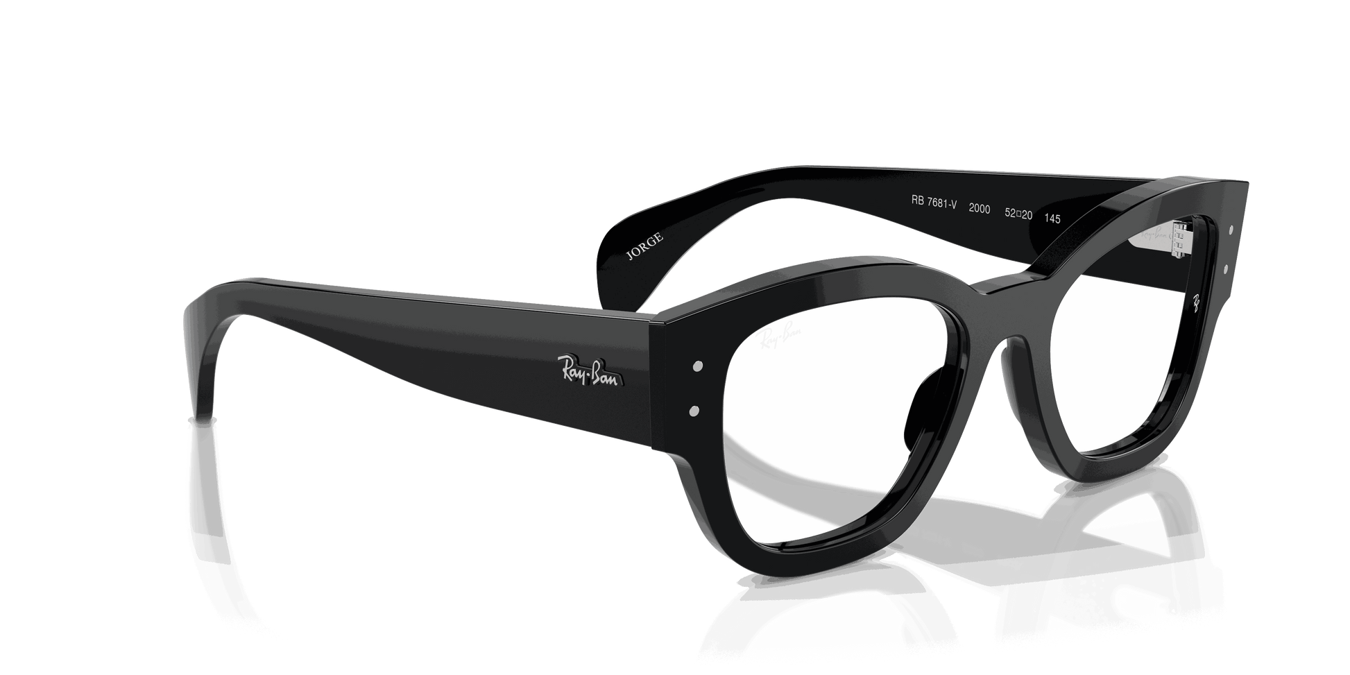 [Clear Lenses, Polished Black Frame]