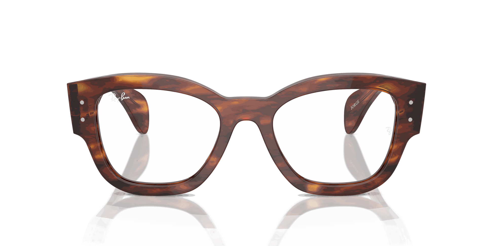 [Clear Lenses, Polished Striped Havana Frame]
