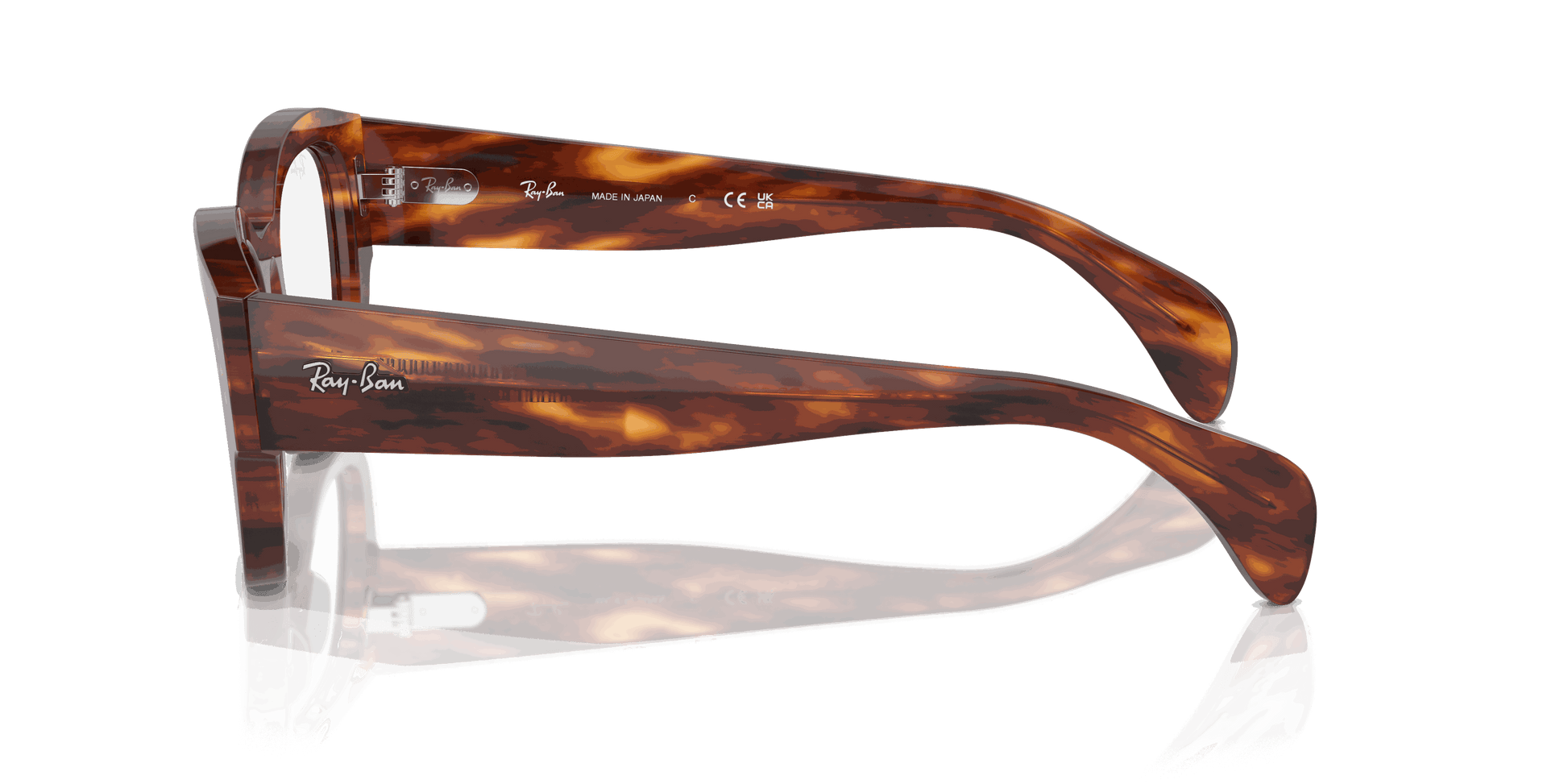 [Clear Lenses, Polished Striped Havana Frame]