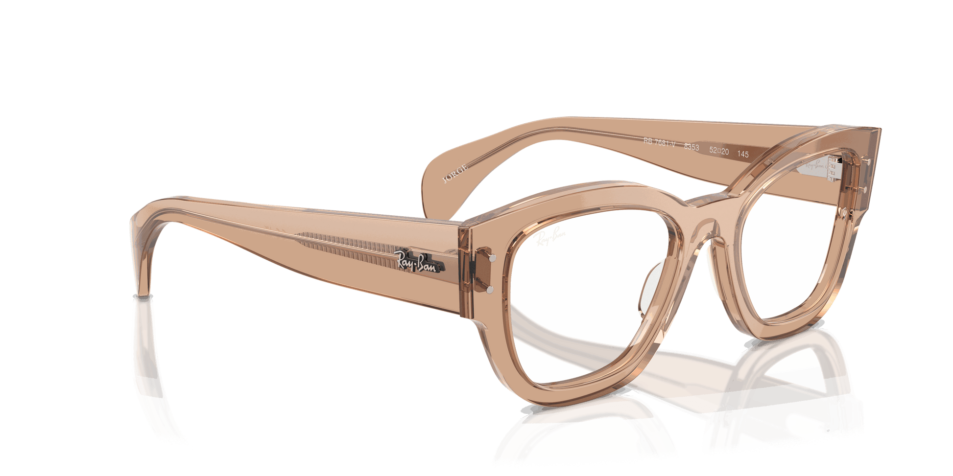 [Clear Lenses, Polished Transparent Light Brown Frame]