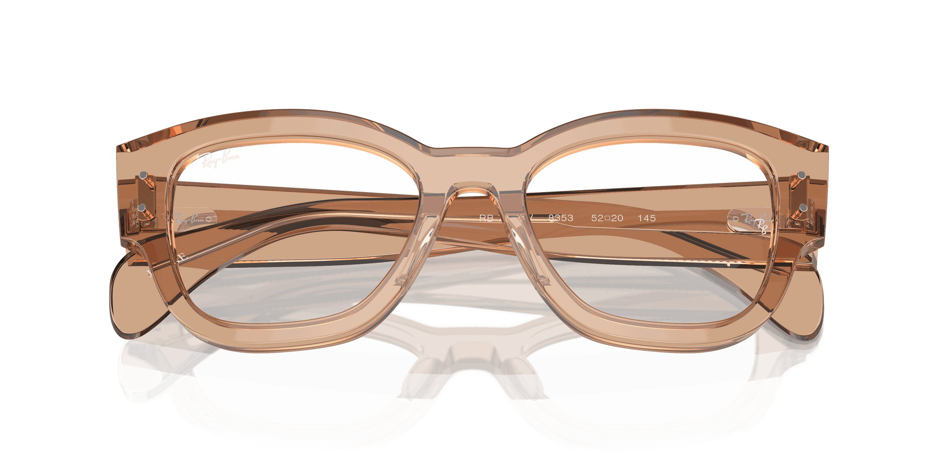 [Clear Lenses, Polished Transparent Light Brown Frame]