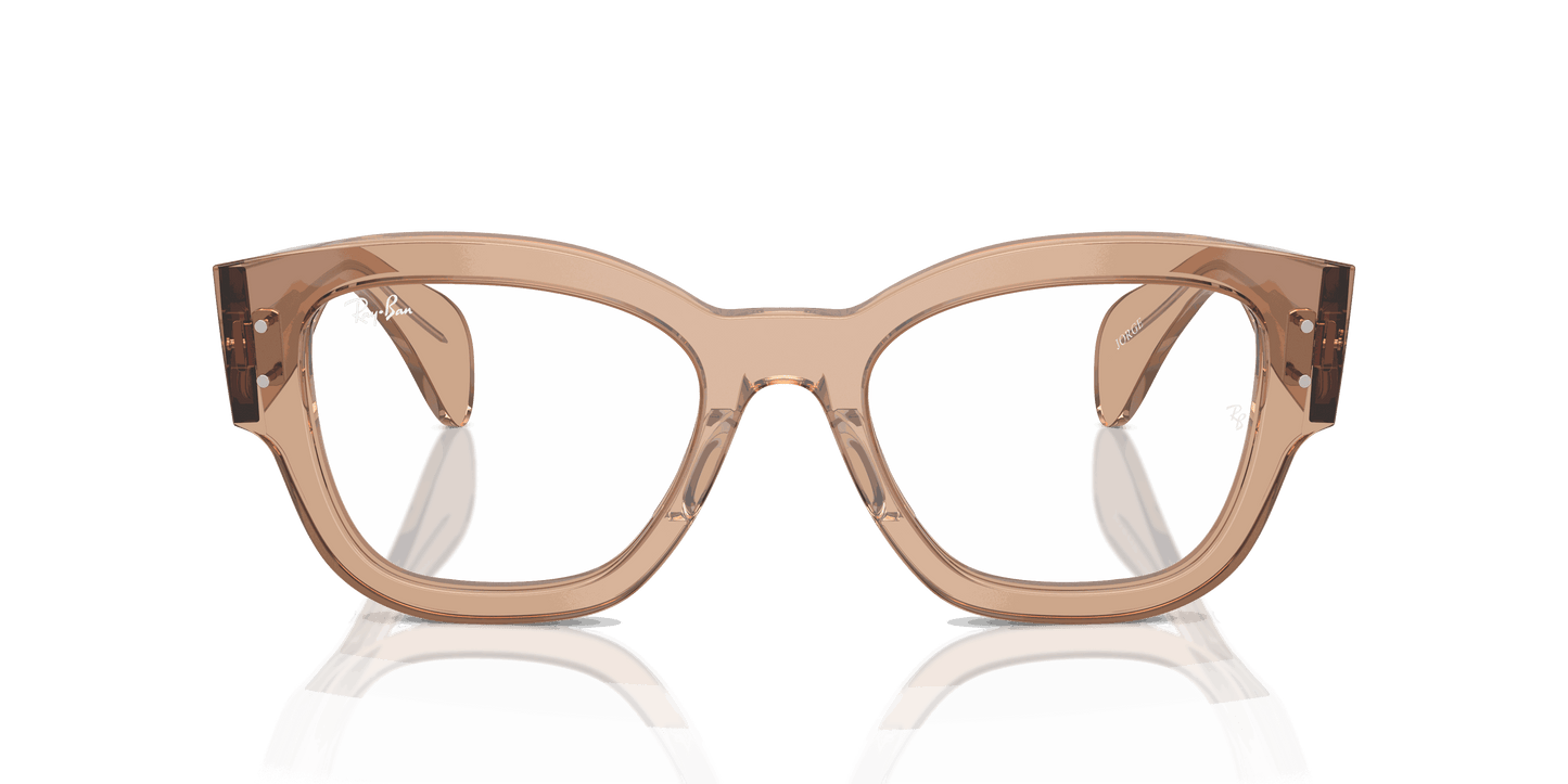 [Clear Lenses, Polished Transparent Light Brown Frame]