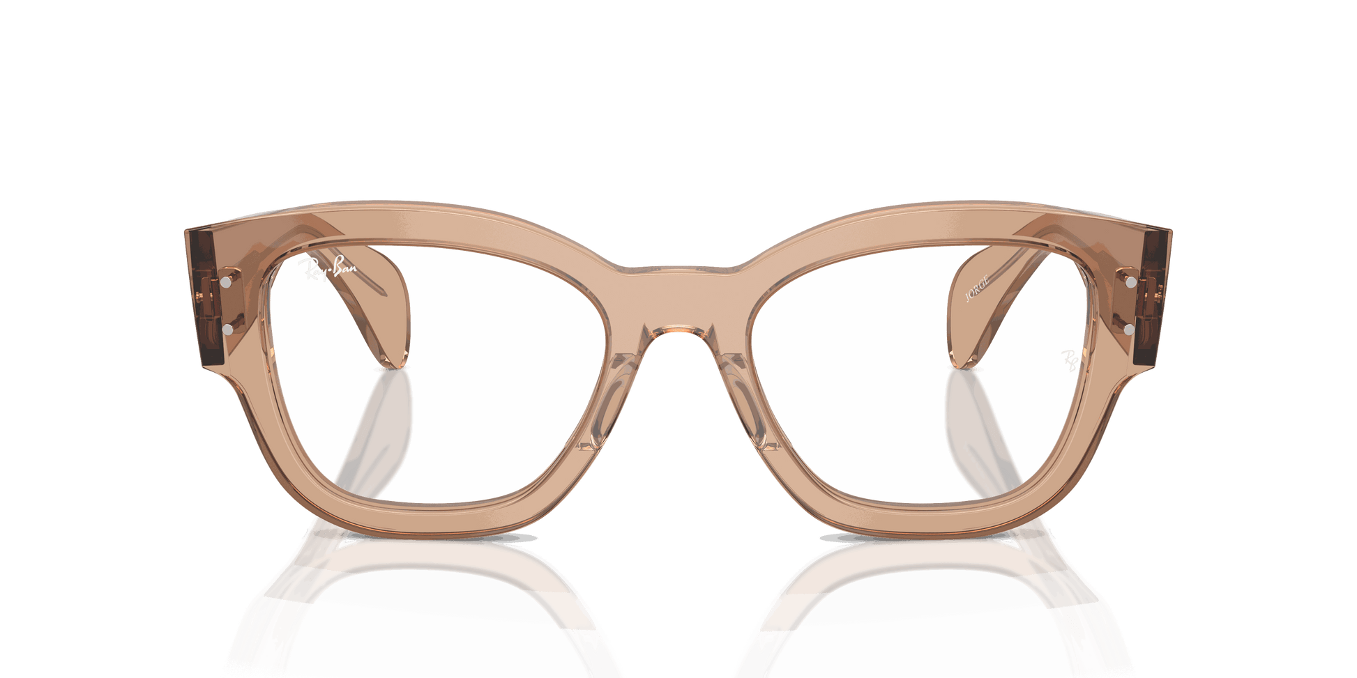 [Clear Lenses, Polished Transparent Light Brown Frame]