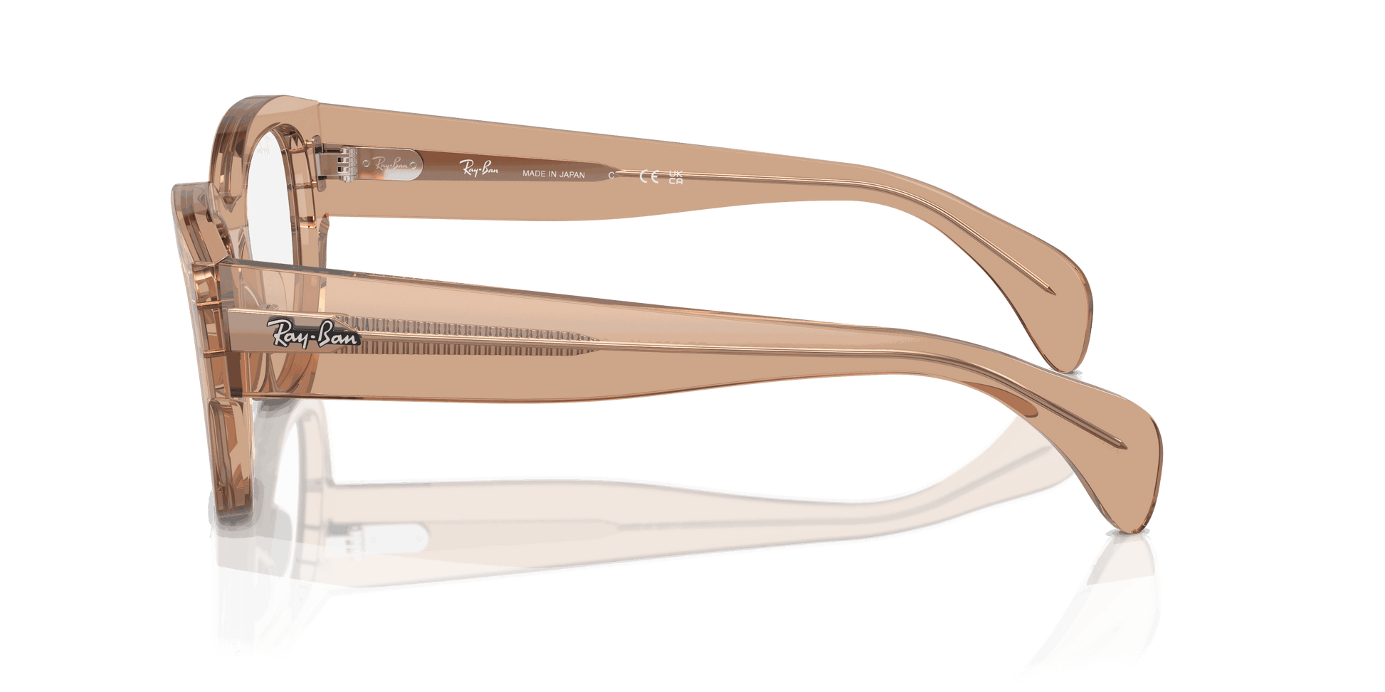 [Clear Lenses, Polished Transparent Light Brown Frame]
