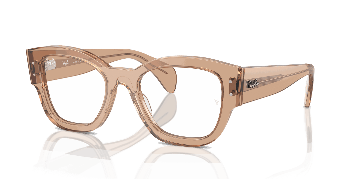 [Clear Lenses, Polished Transparent Light Brown Frame]