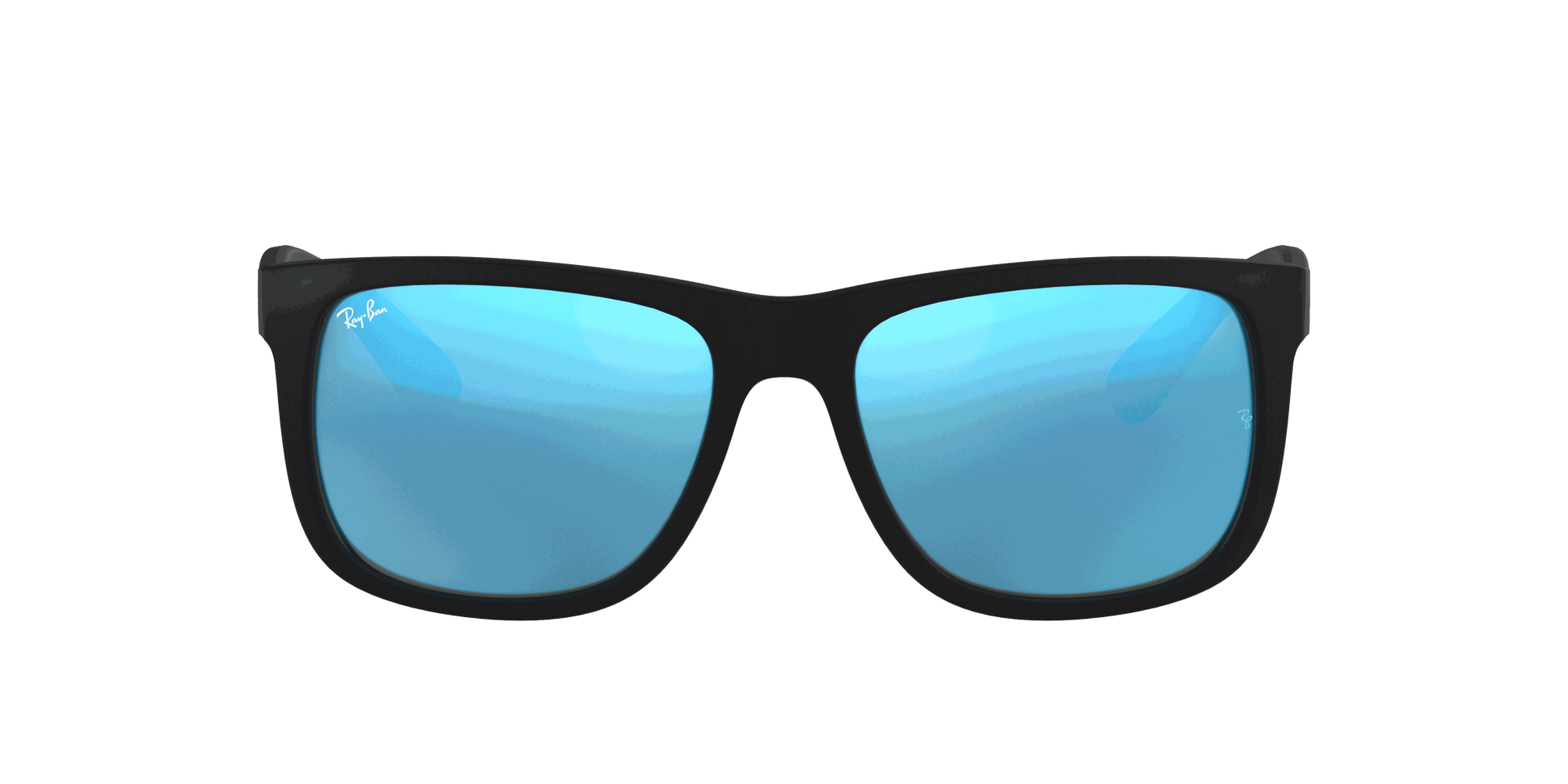 [Blue Mirror Lenses, Matte Rubber Black Frame]