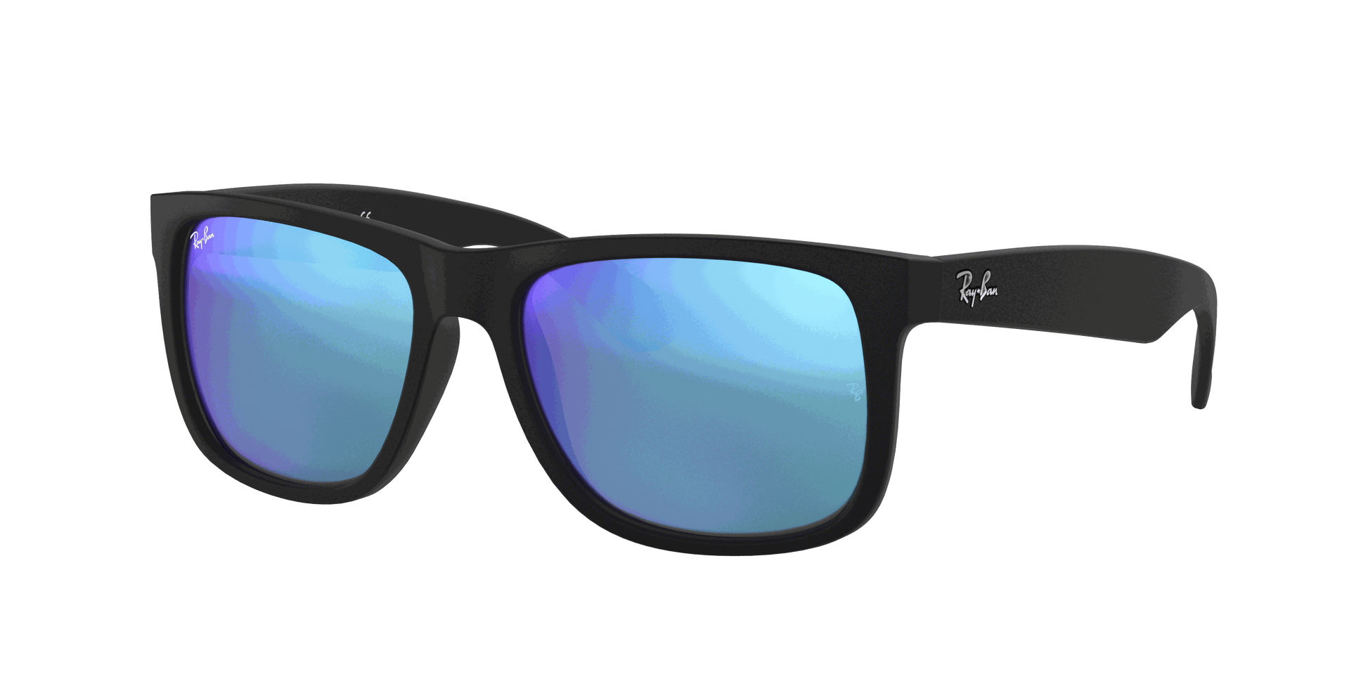 [Blue Mirror Lenses, Matte Rubber Black Frame]