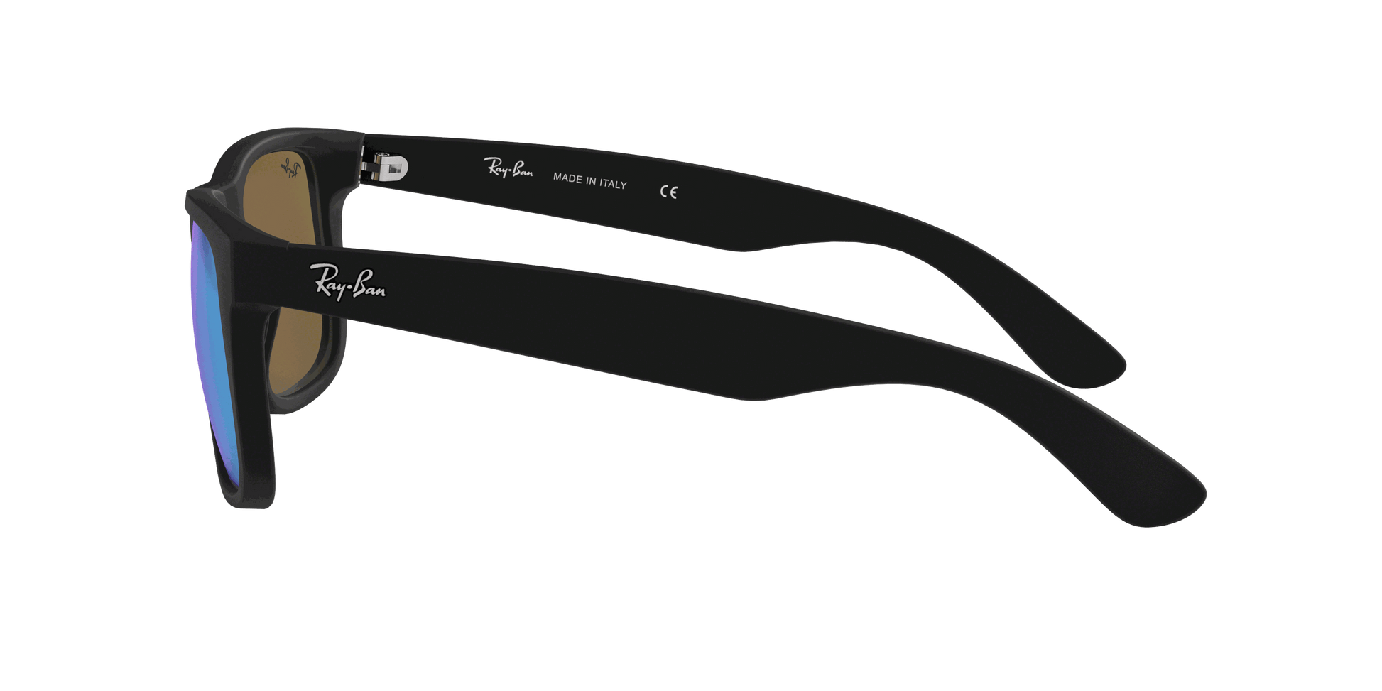 [Blue Mirror Lenses, Matte Rubber Black Frame]
