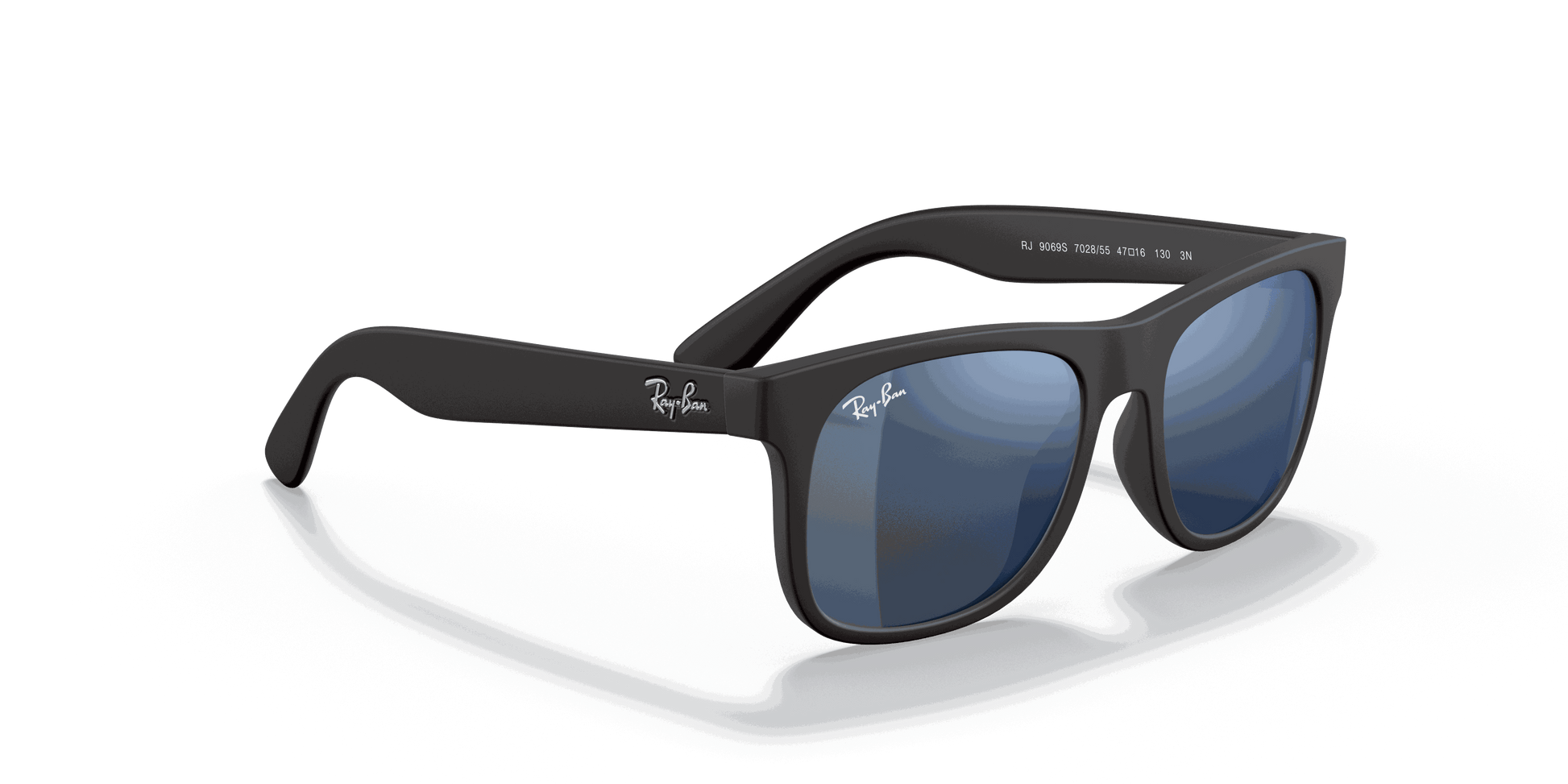 [Blue Mirror Lenses, Matte Rubber Black Frame]
