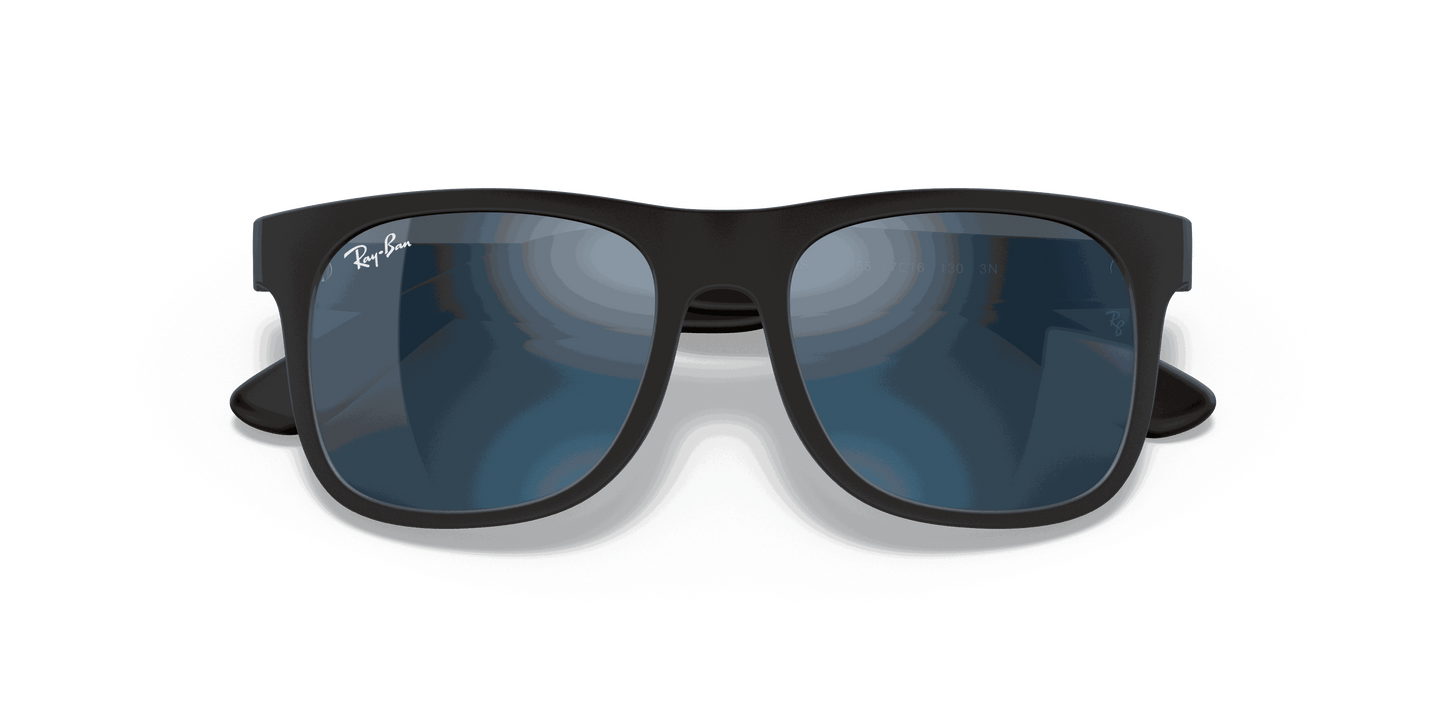 [Blue Mirror Lenses, Matte Rubber Black Frame]