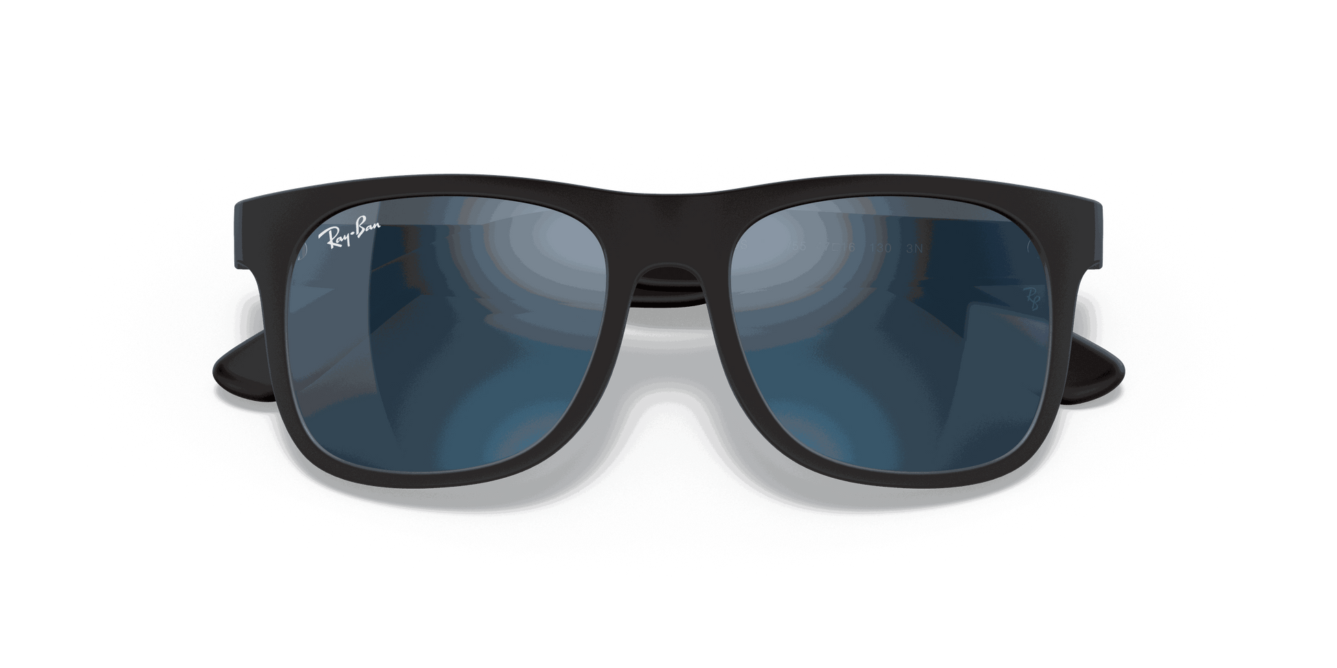 [Blue Mirror Lenses, Matte Rubber Black Frame]