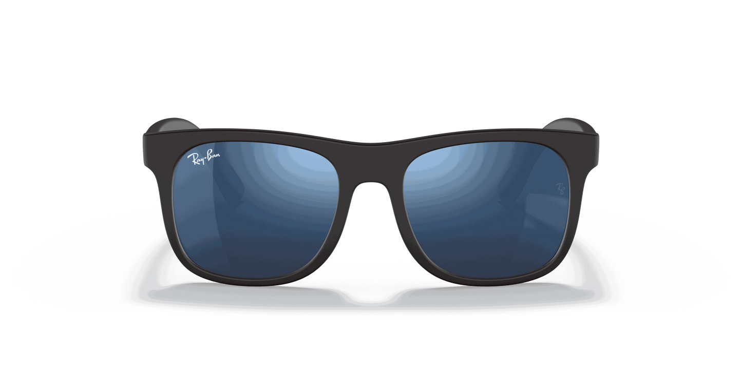 [Blue Mirror Lenses, Matte Rubber Black Frame]
