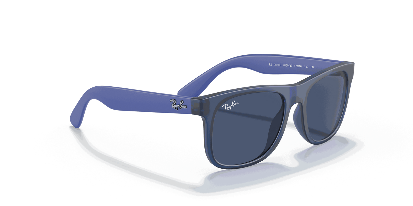 [Dark Blue Lenses, Matte Transparent Blue Frame]