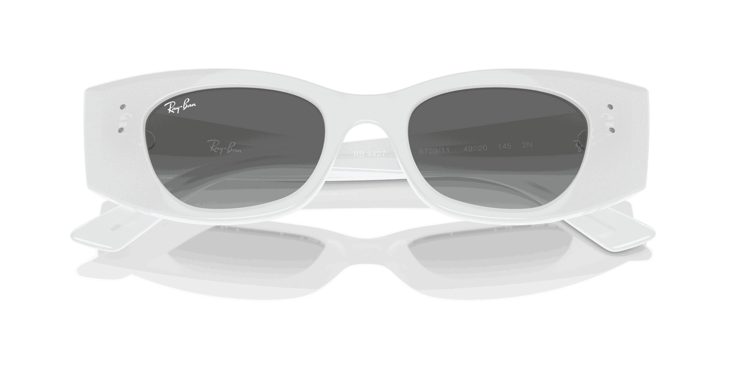 [Grey Lenses, Polished White Frame]