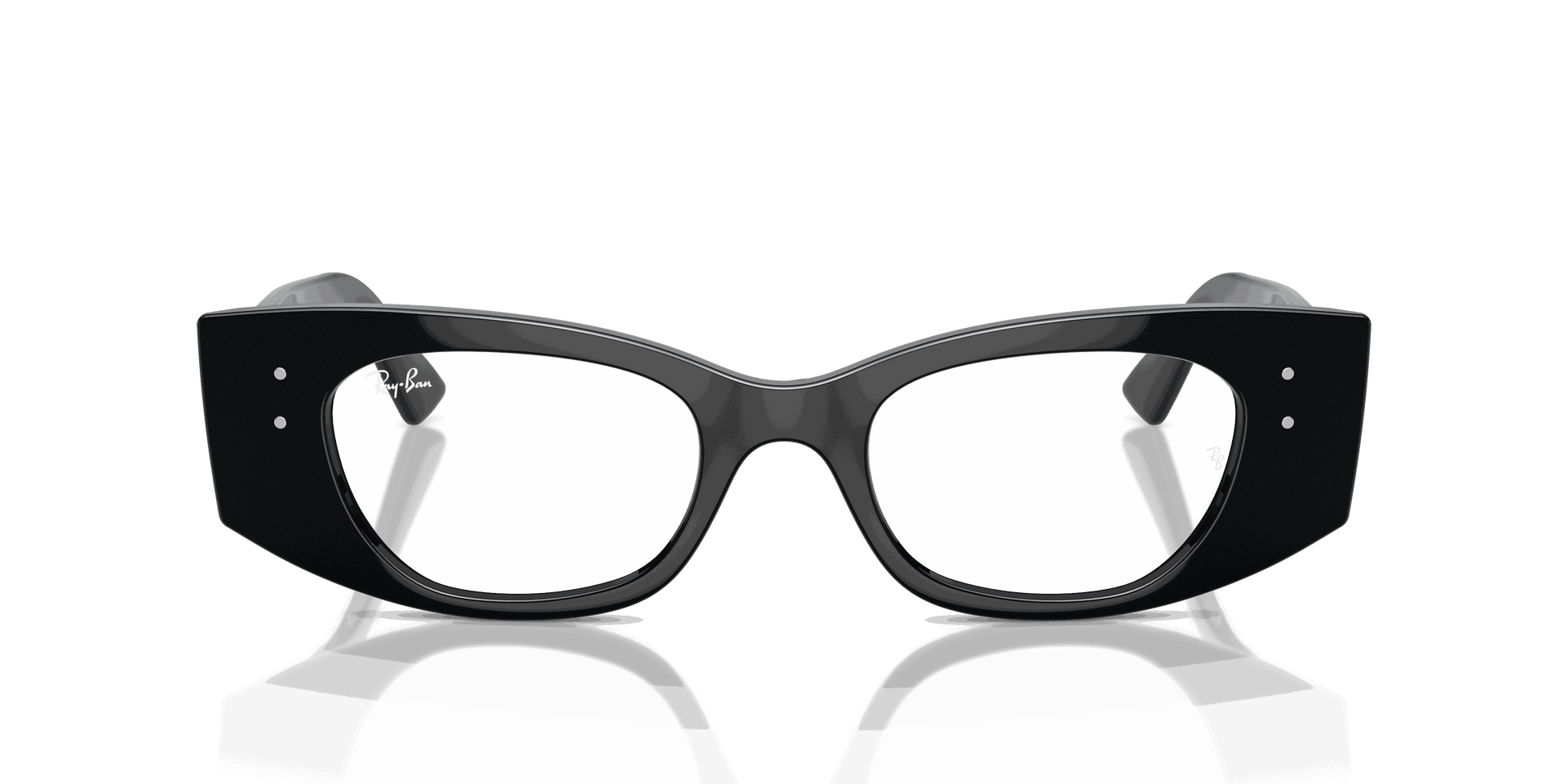 [Clear Lenses, Polished Black Frame]