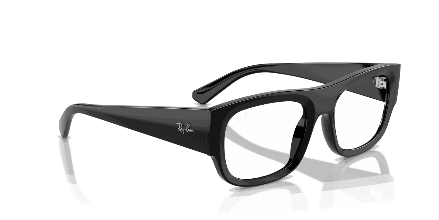 [Clear Lenses, Polished Black Frame]