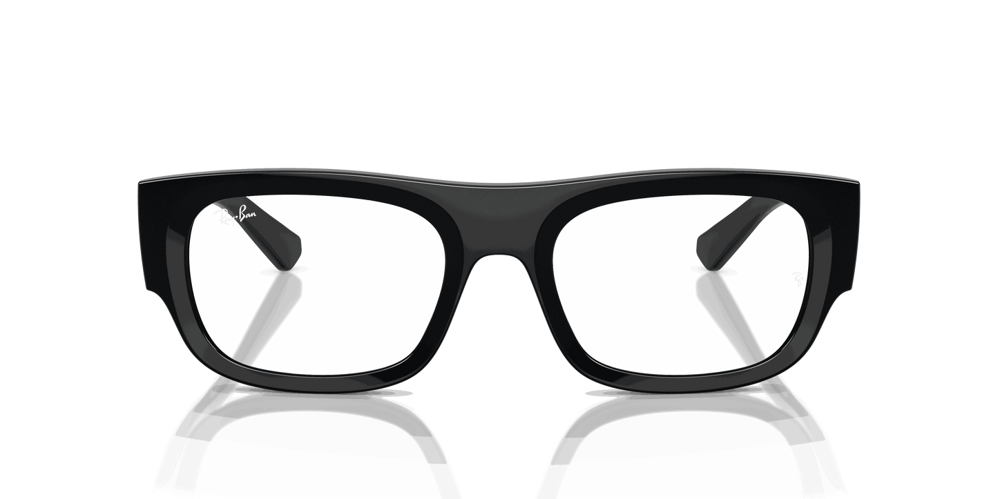 [Clear Lenses, Polished Black Frame]