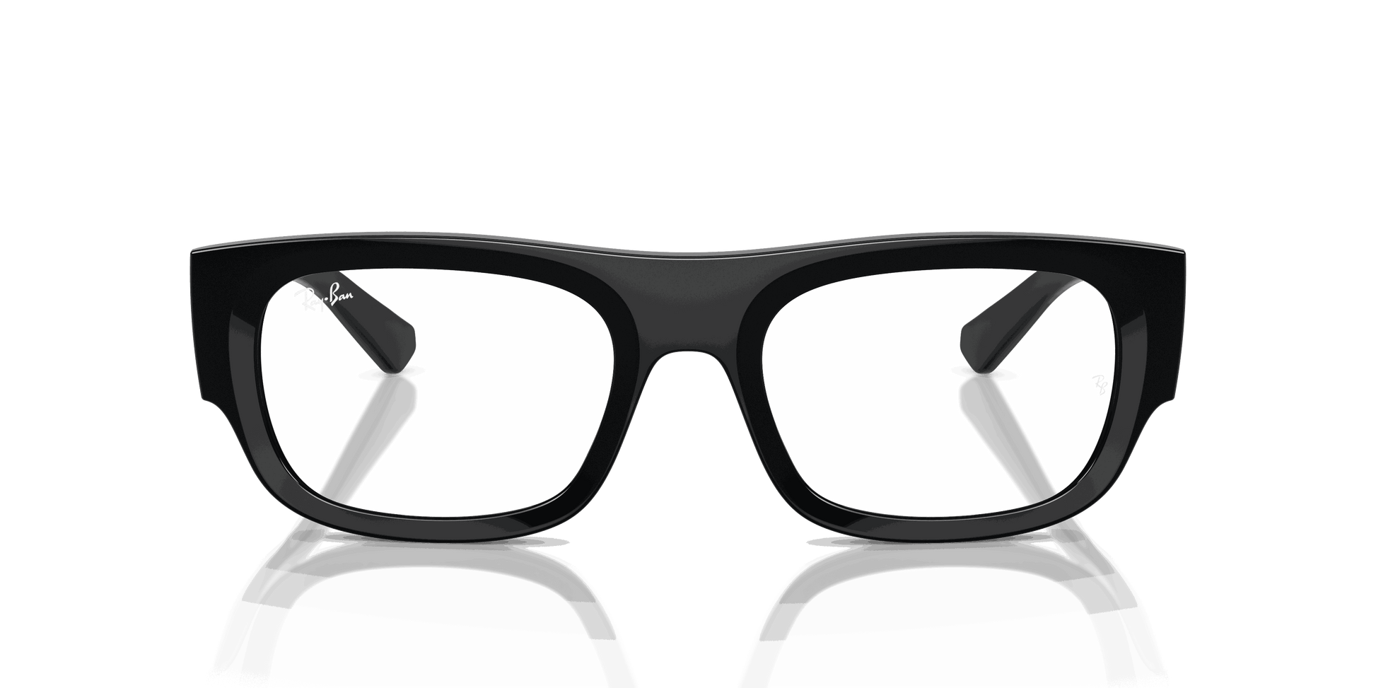 [Clear Lenses, Polished Black Frame]