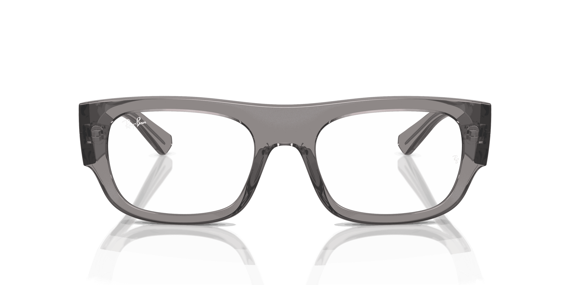 [Clear Lenses, Polished Transparent Grey Frame]