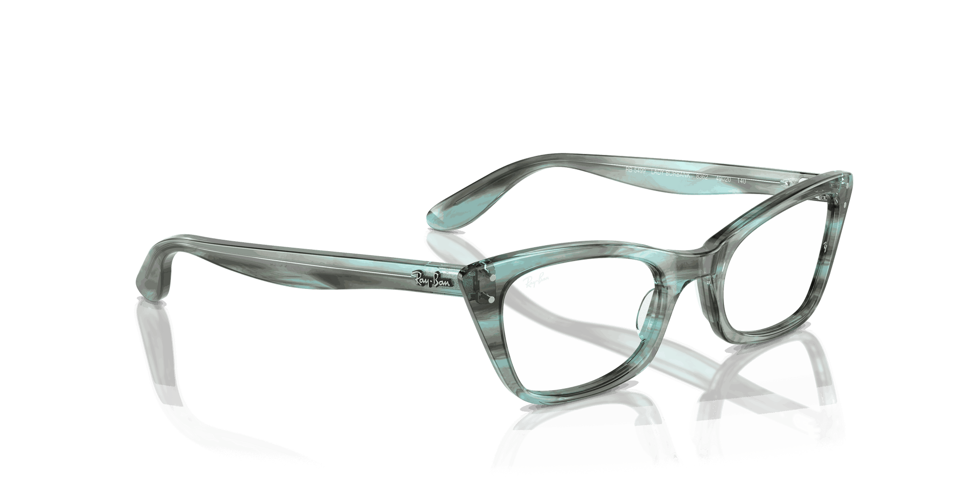 [Clear Lenses, Polished Striped Green Frame]