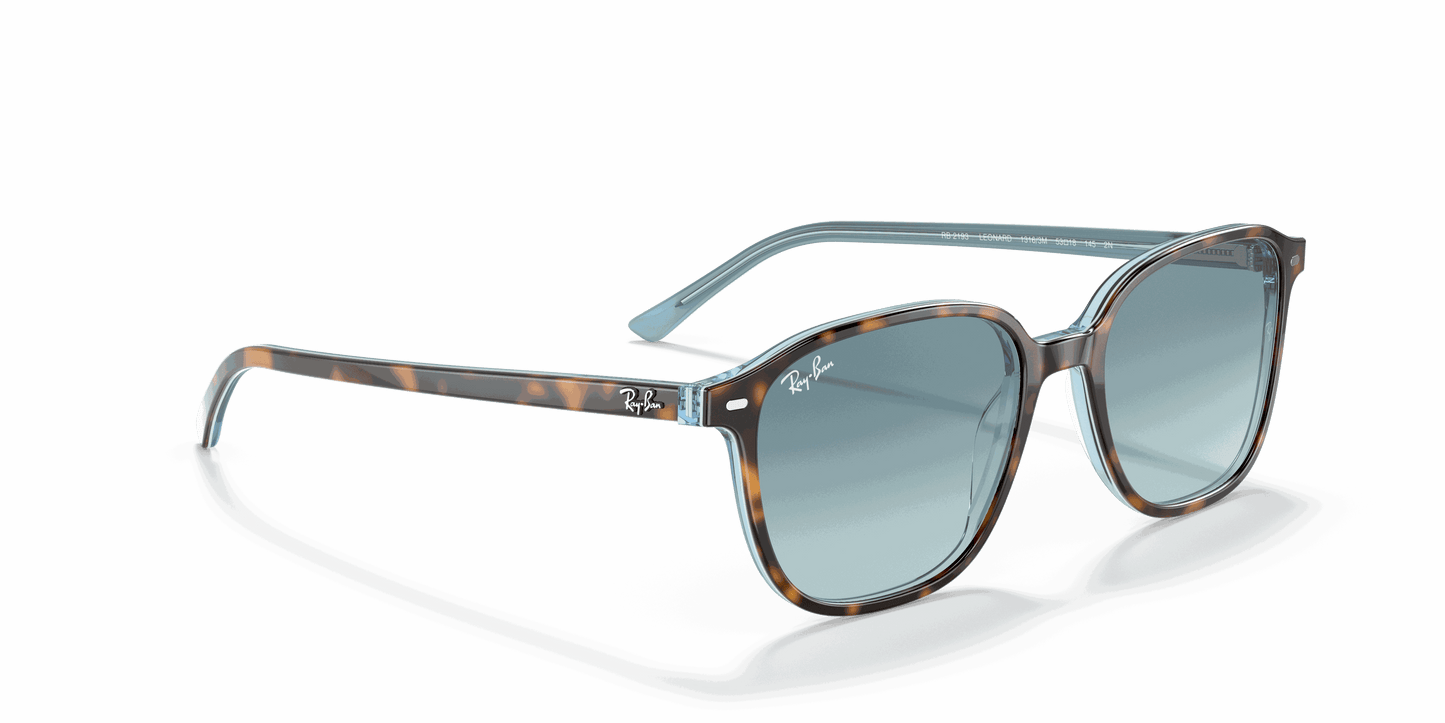 [Blue Lenses, Polished Havana On Light Blue Frame]