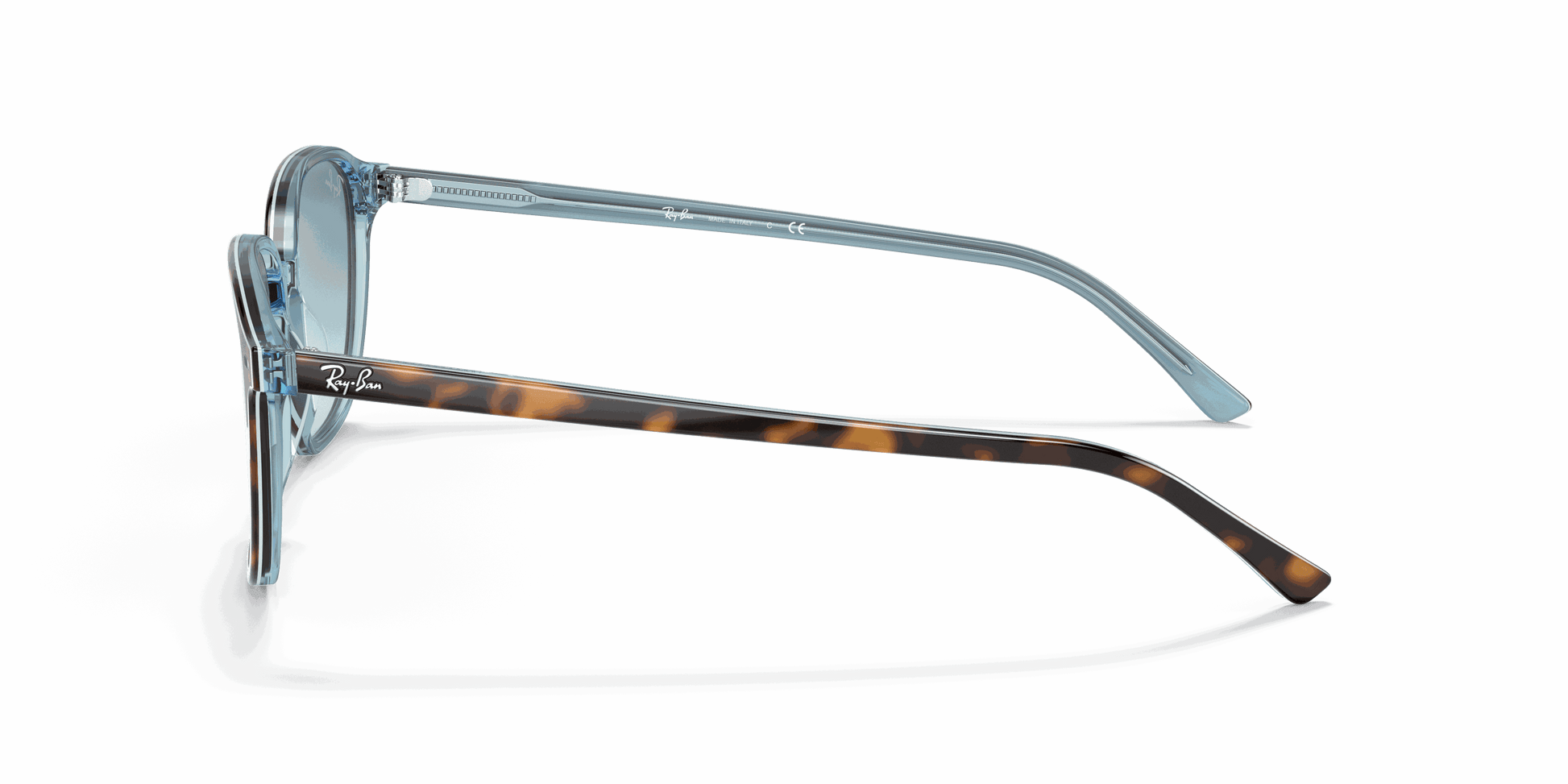 [Blue Lenses, Polished Havana On Light Blue Frame]