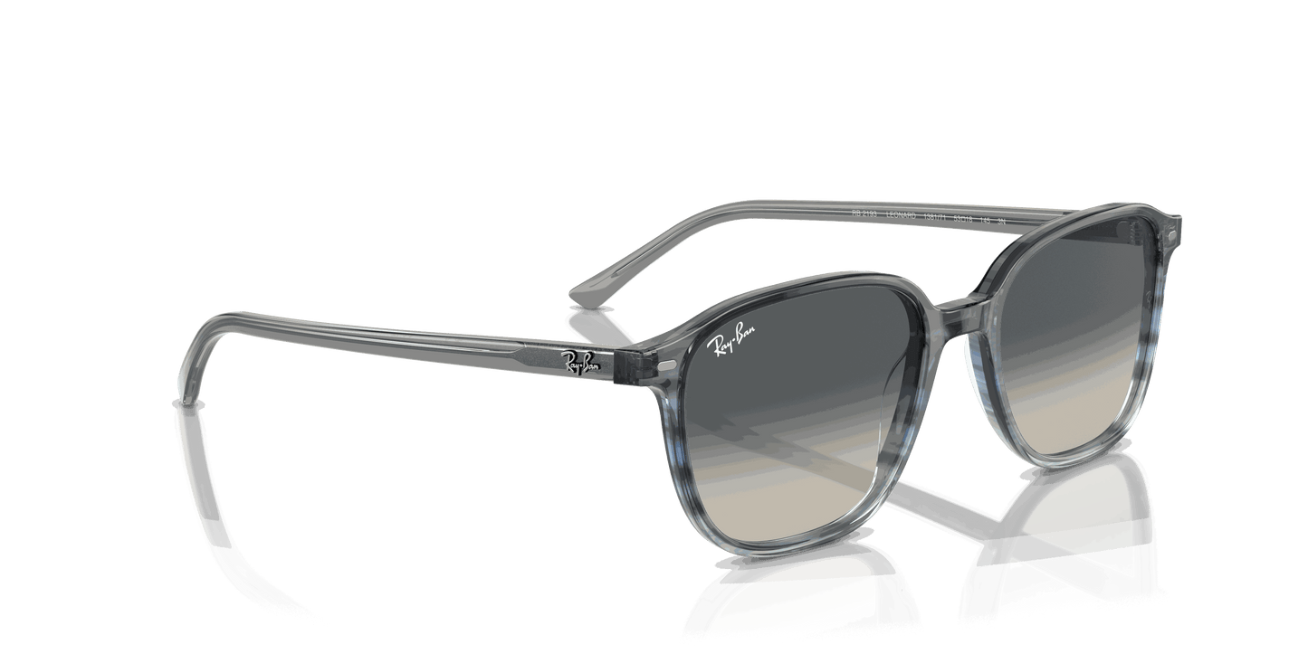 [Grey Lenses, Polished Striped Grey & Blue Frame]