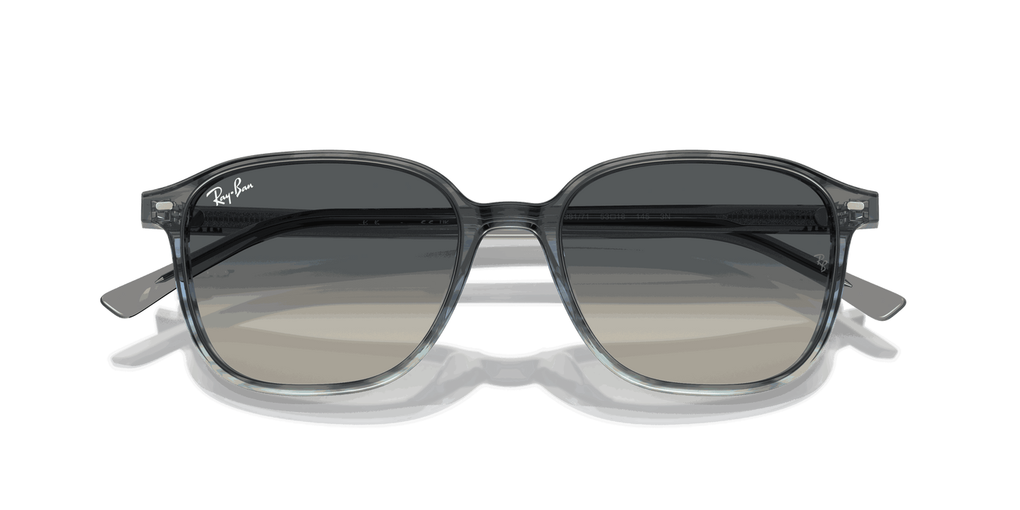 [Grey Lenses, Polished Striped Grey & Blue Frame]