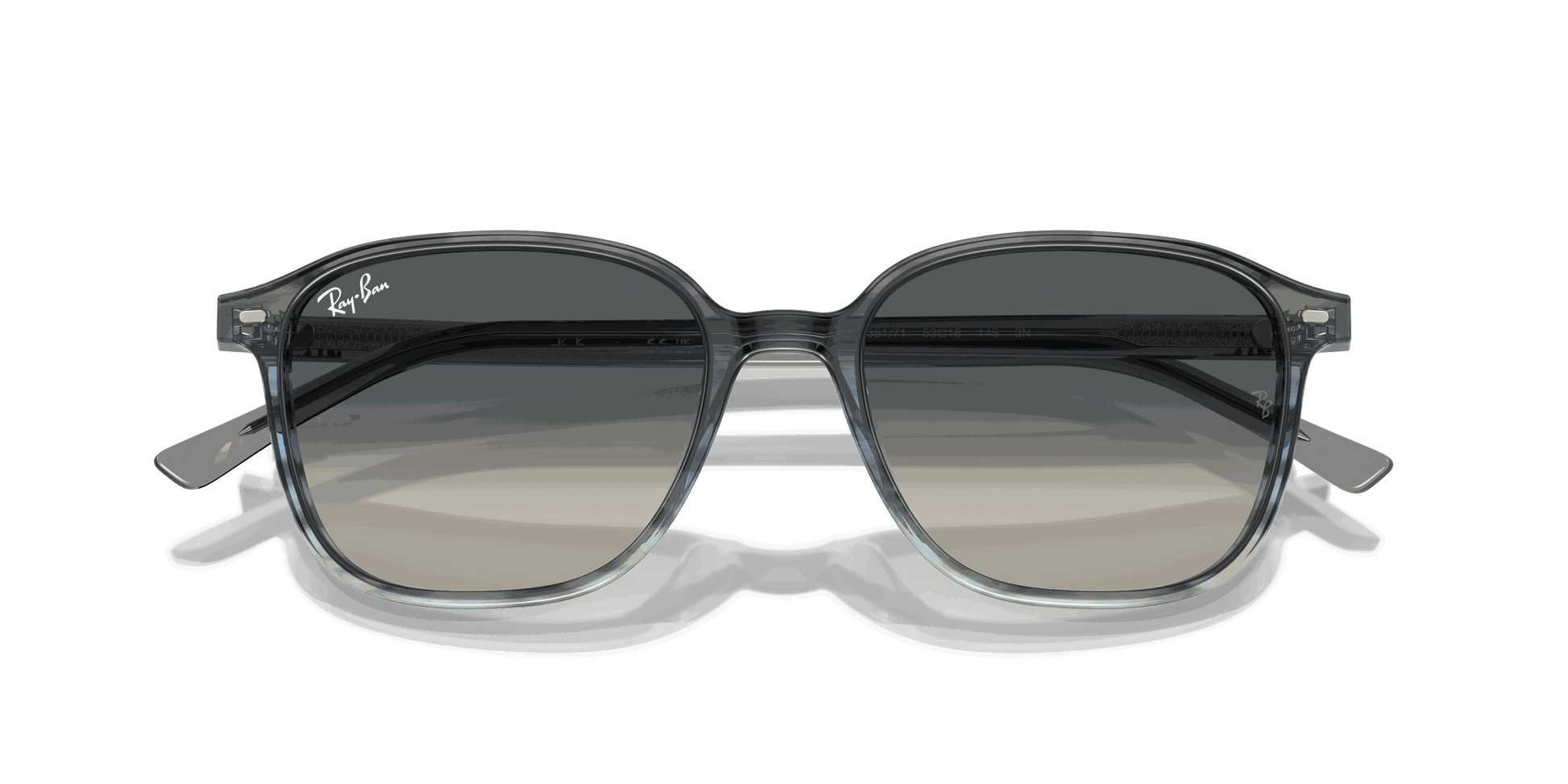 [Grey Lenses, Polished Striped Grey & Blue Frame]