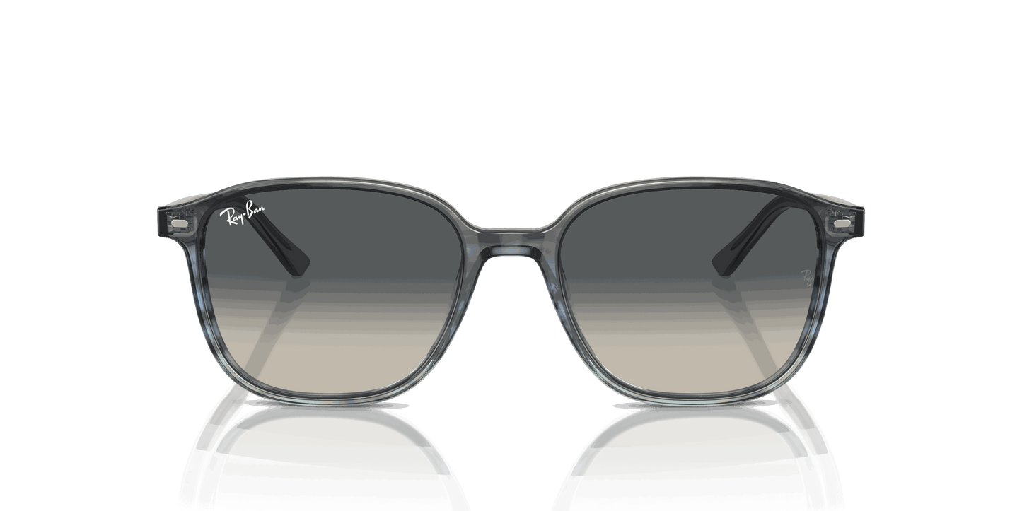 [Grey Lenses, Polished Striped Grey & Blue Frame]