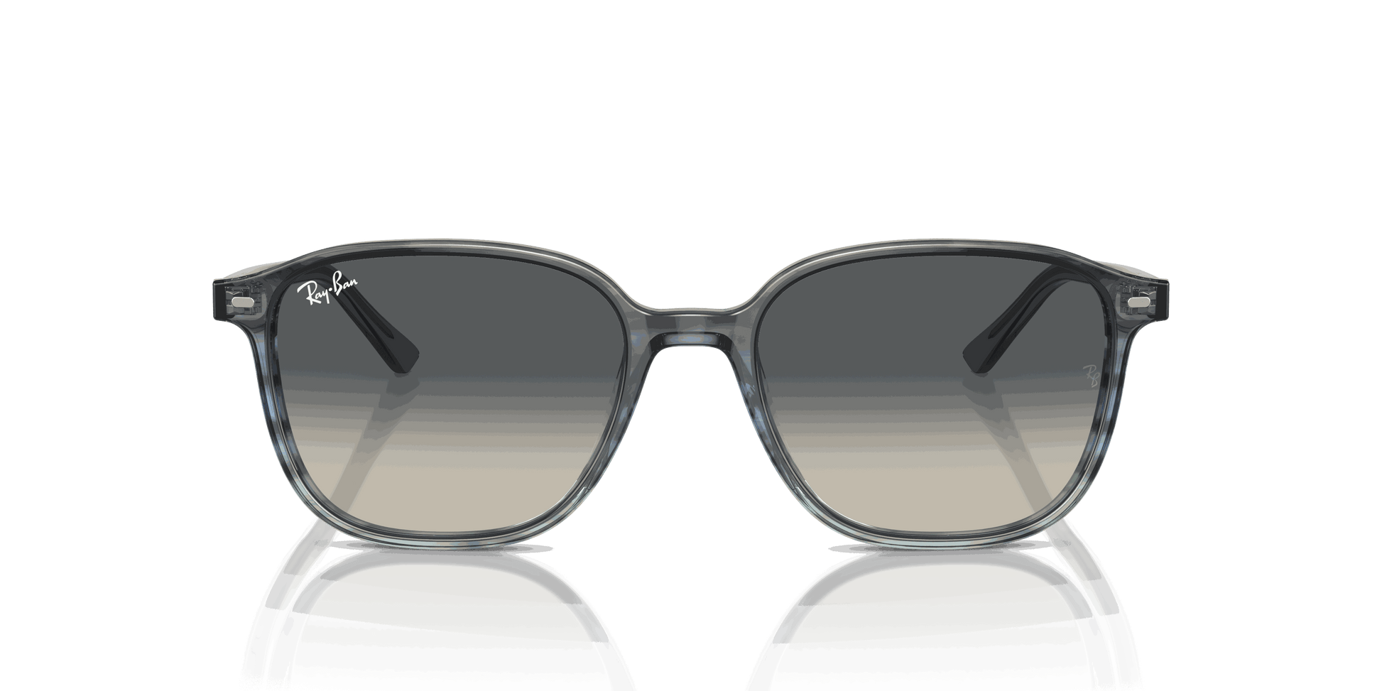 [Grey Lenses, Polished Striped Grey & Blue Frame]