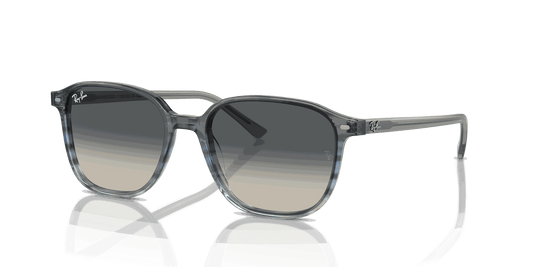 [Grey Lenses, Polished Striped Grey & Blue Frame]