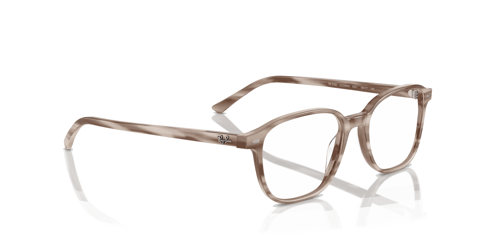[Clear Lenses, Polished Striped Beige Frame]