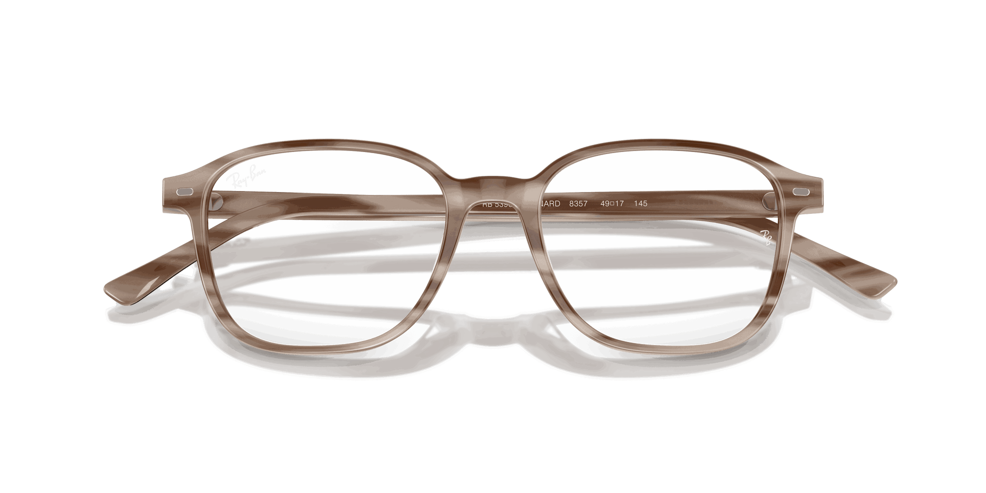 [Clear Lenses, Polished Striped Beige Frame]