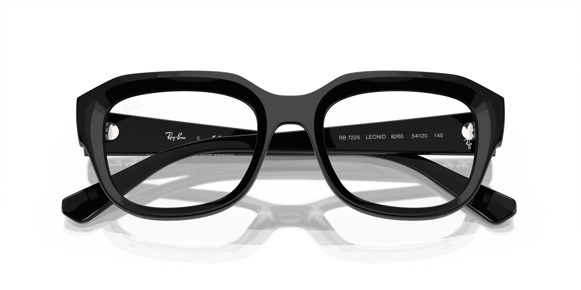 [Clear Lenses, Polished Black Frame]