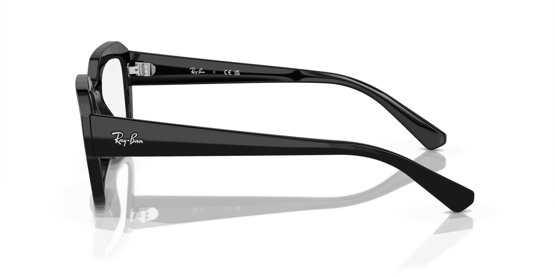 [Clear Lenses, Polished Black Frame]