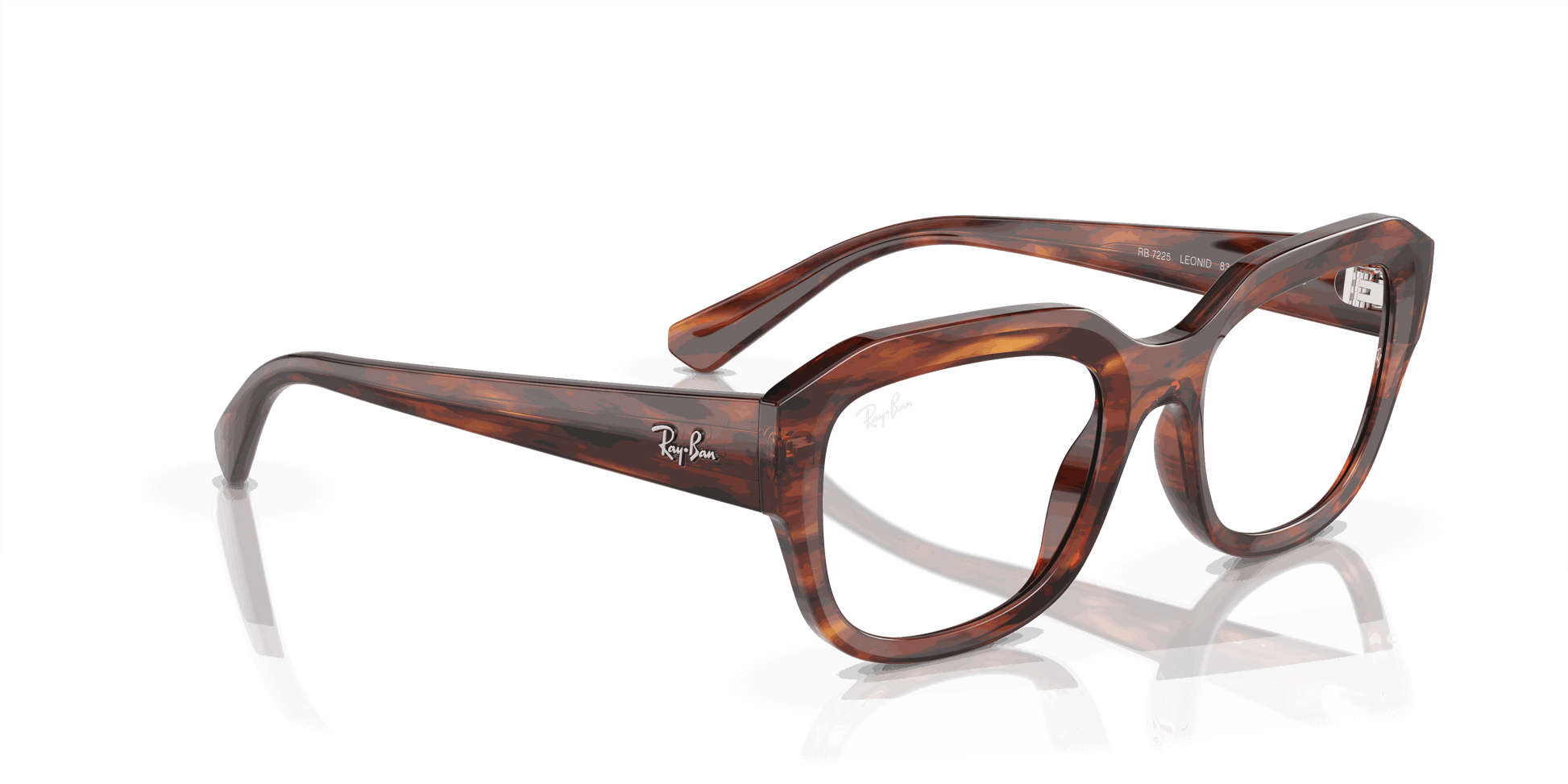 [Demo Lens Lenses, Polished Striped Havana Frame]