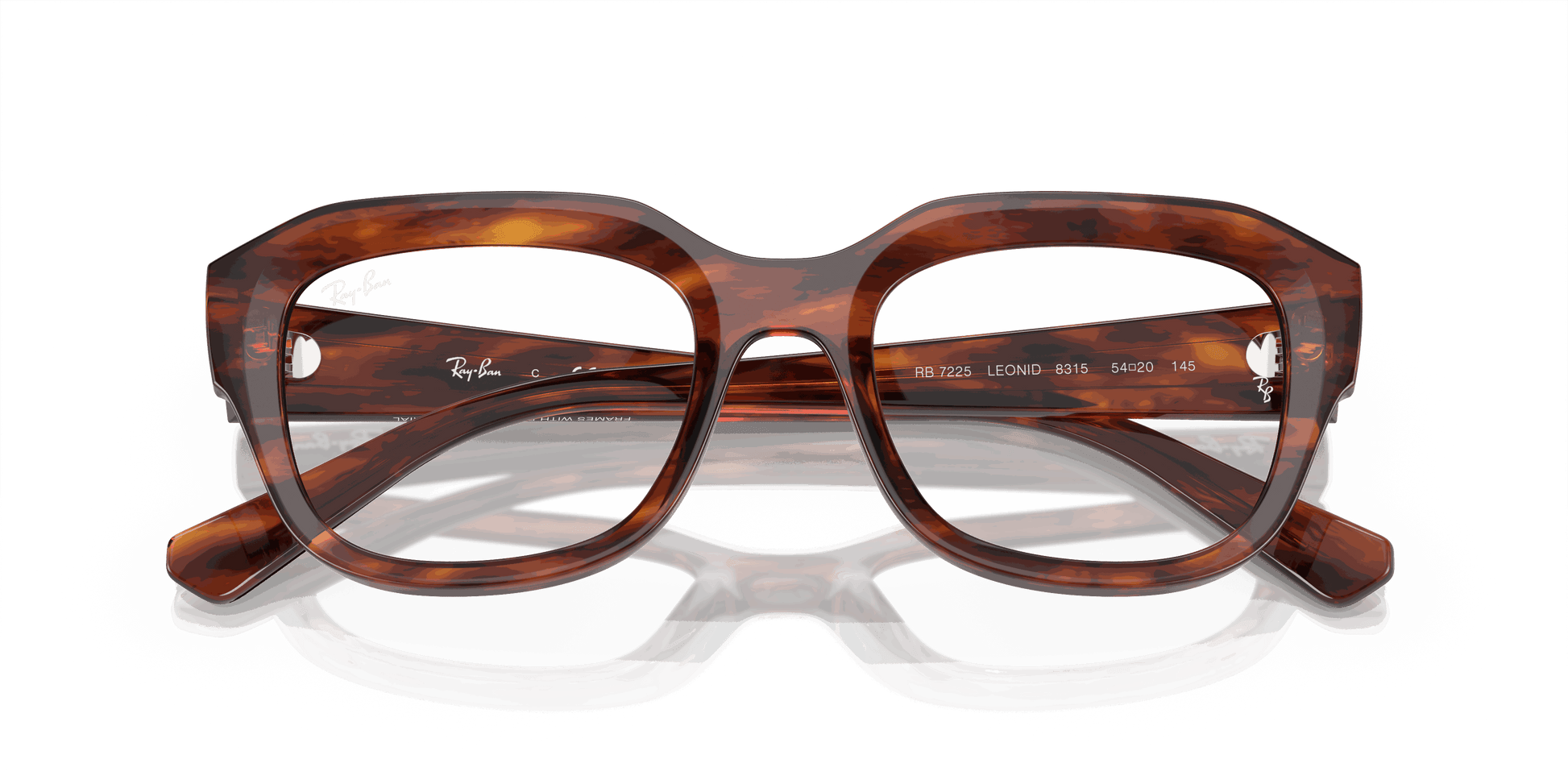 [Demo Lens Lenses, Polished Striped Havana Frame]