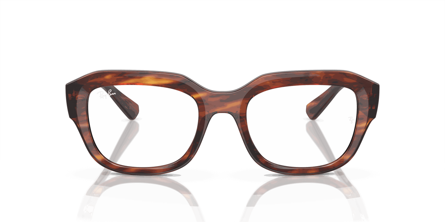 [Demo Lens Lenses, Polished Striped Havana Frame]