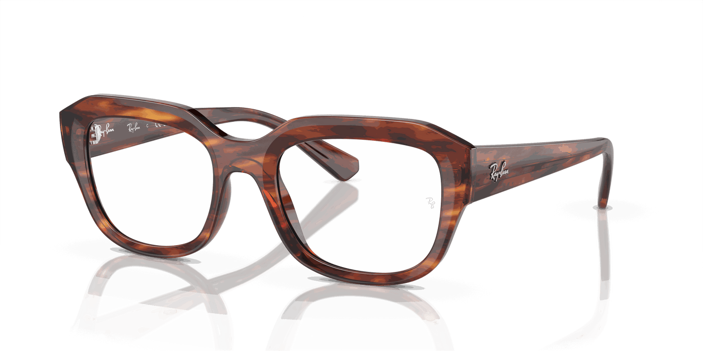 [Demo Lens Lenses, Polished Striped Havana Frame]