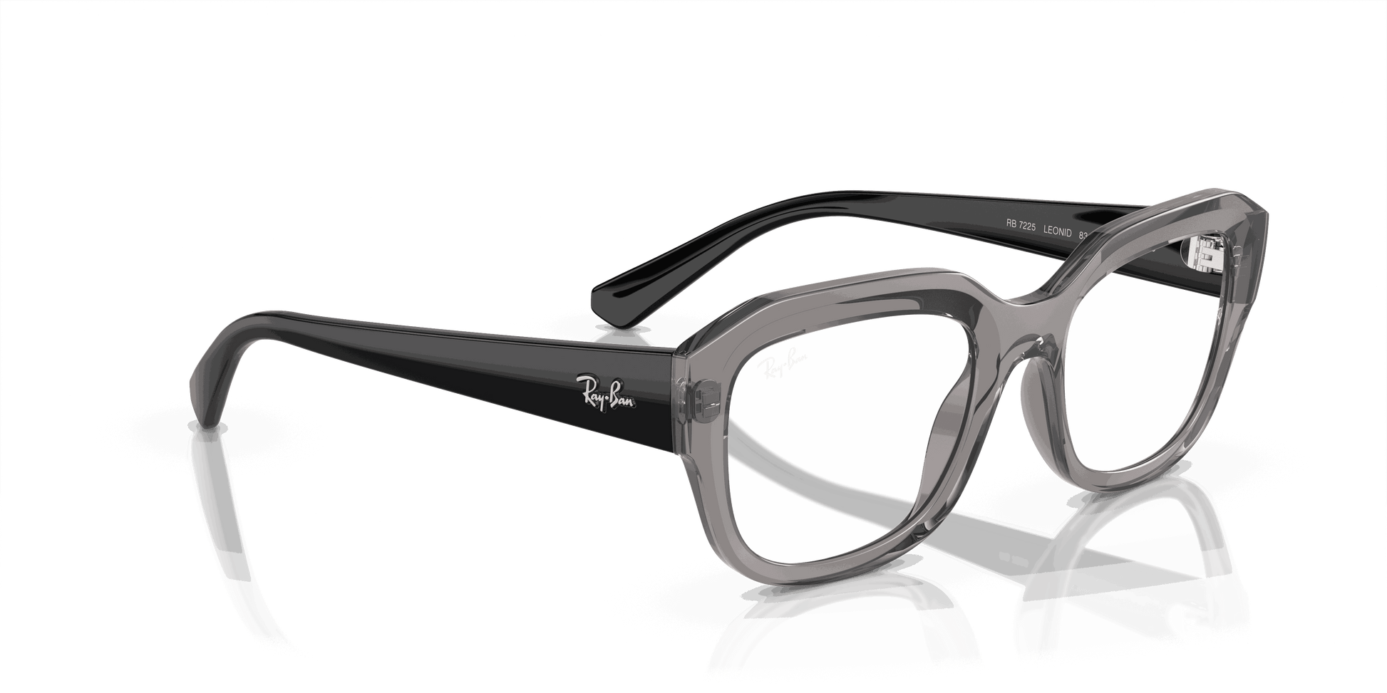 [Demo Lens Lenses, Polished Transparent Grey Frame]