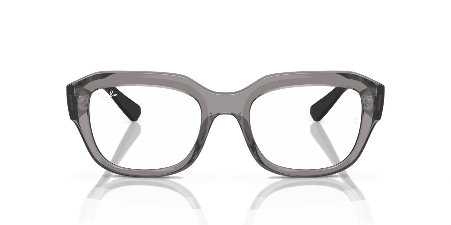 [Demo Lens Lenses, Polished Transparent Grey Frame]