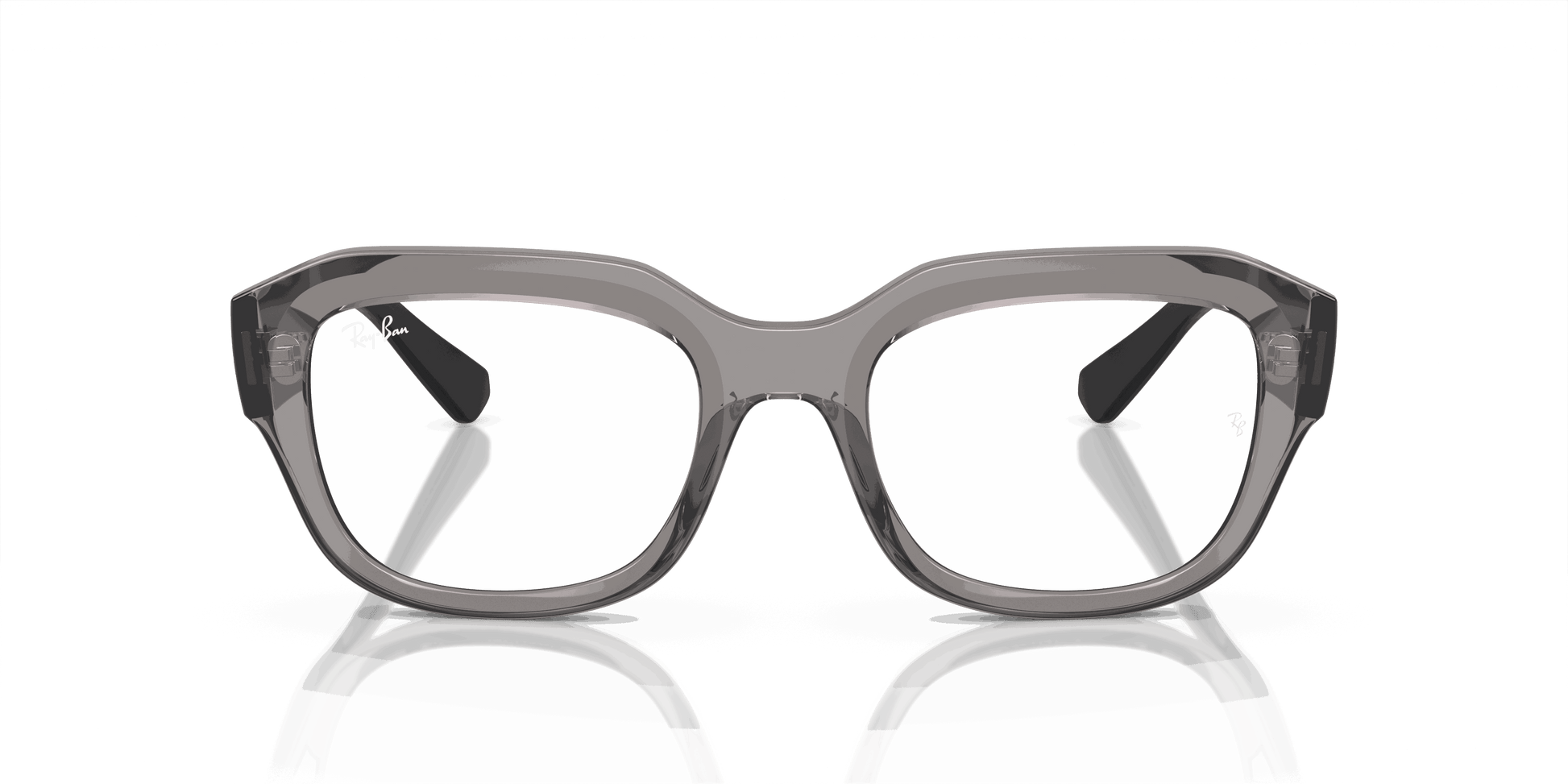 [Demo Lens Lenses, Polished Transparent Grey Frame]
