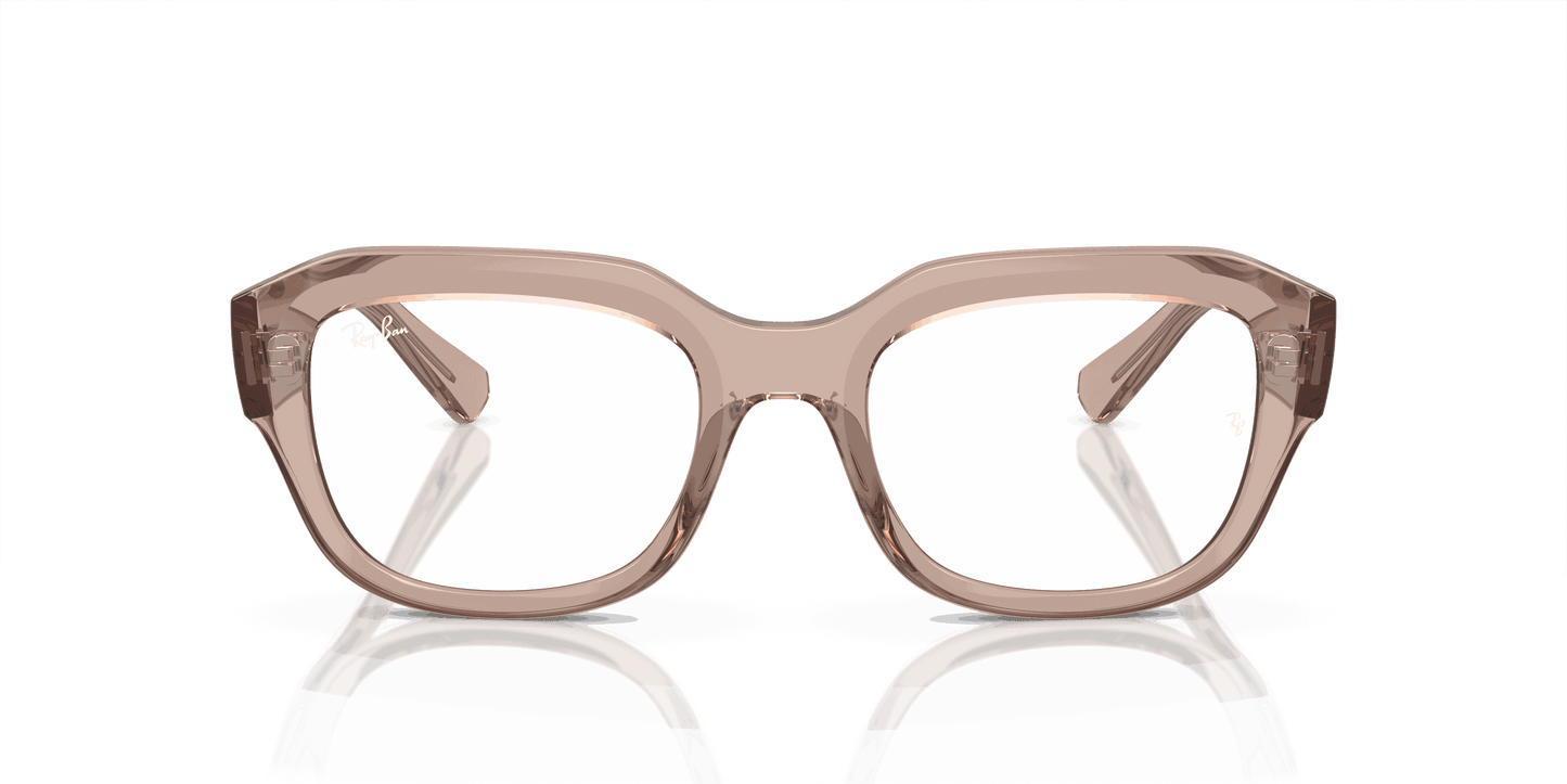 [Clear Lenses, Polished Transparent Light Brown Frame]