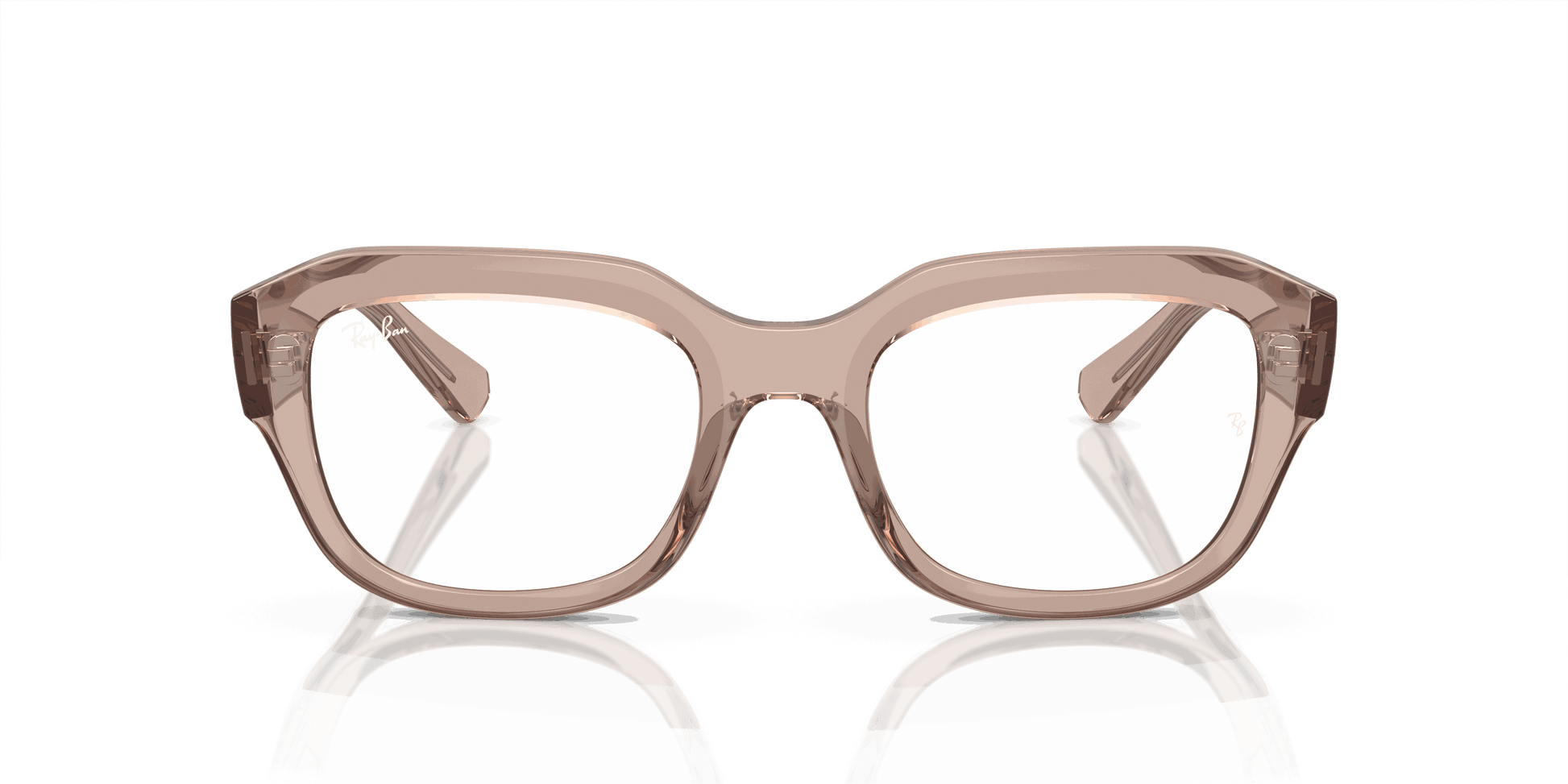 [Clear Lenses, Polished Transparent Light Brown Frame]