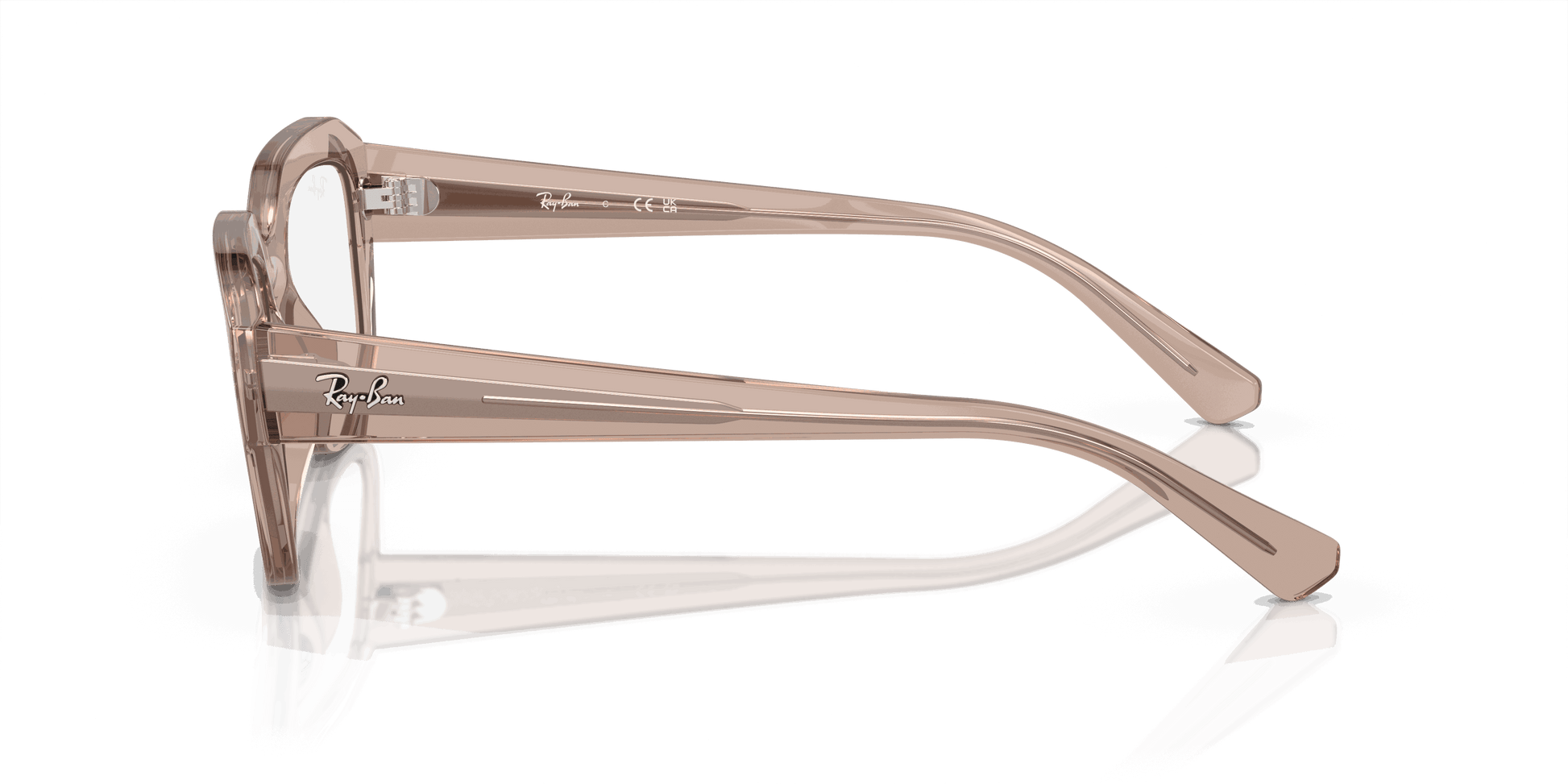 [Clear Lenses, Polished Transparent Light Brown Frame]